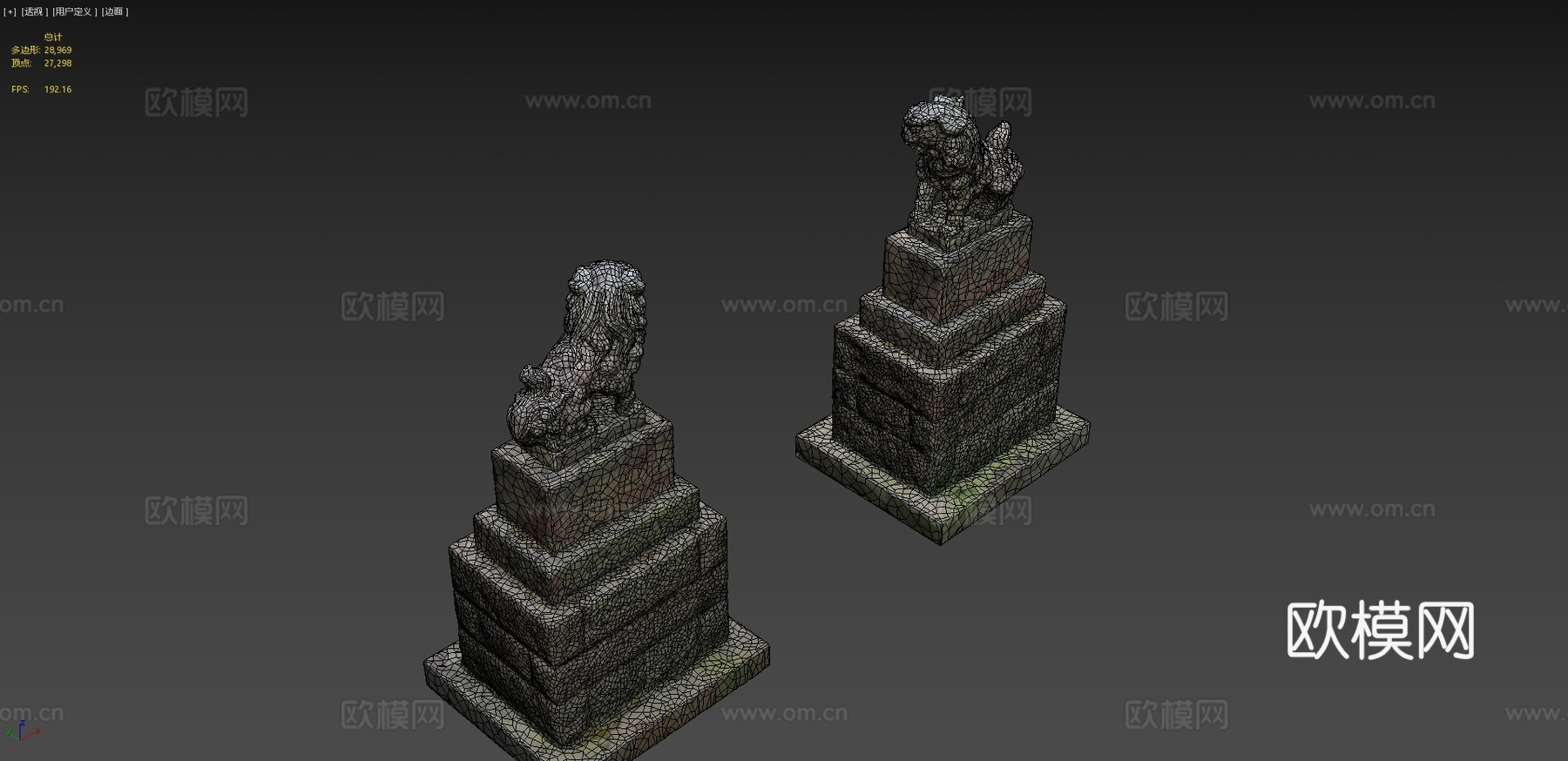 神社双狛犬1守护狮su模型下载（渲染图4）