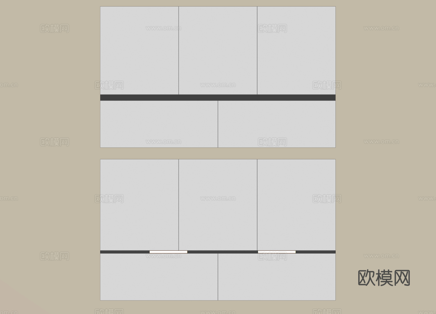 现代蜂窝大板吊顶 集成吊顶 无主灯吊顶 卫生间吊顶su模型下载（渲染图2）