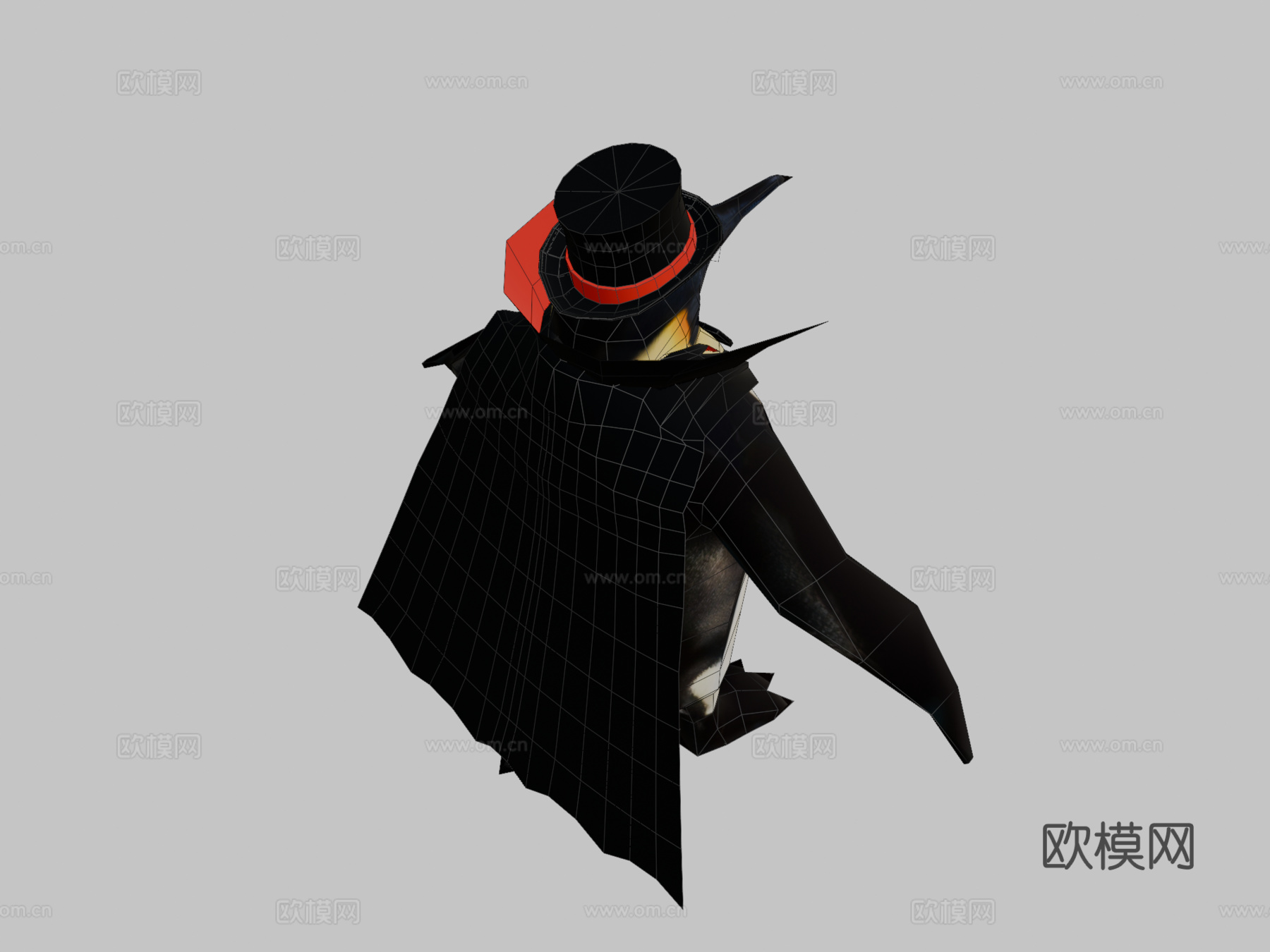 德古拉企鹅头像su模型