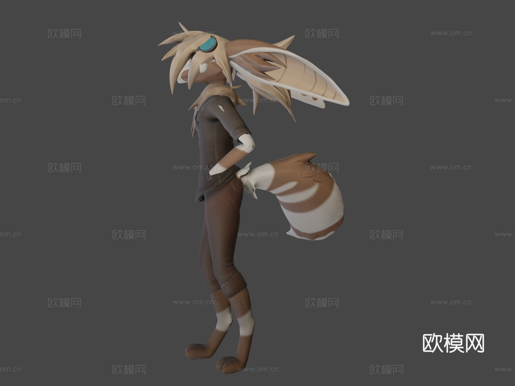 旋律角色雕塑su模型下载（渲染图7）