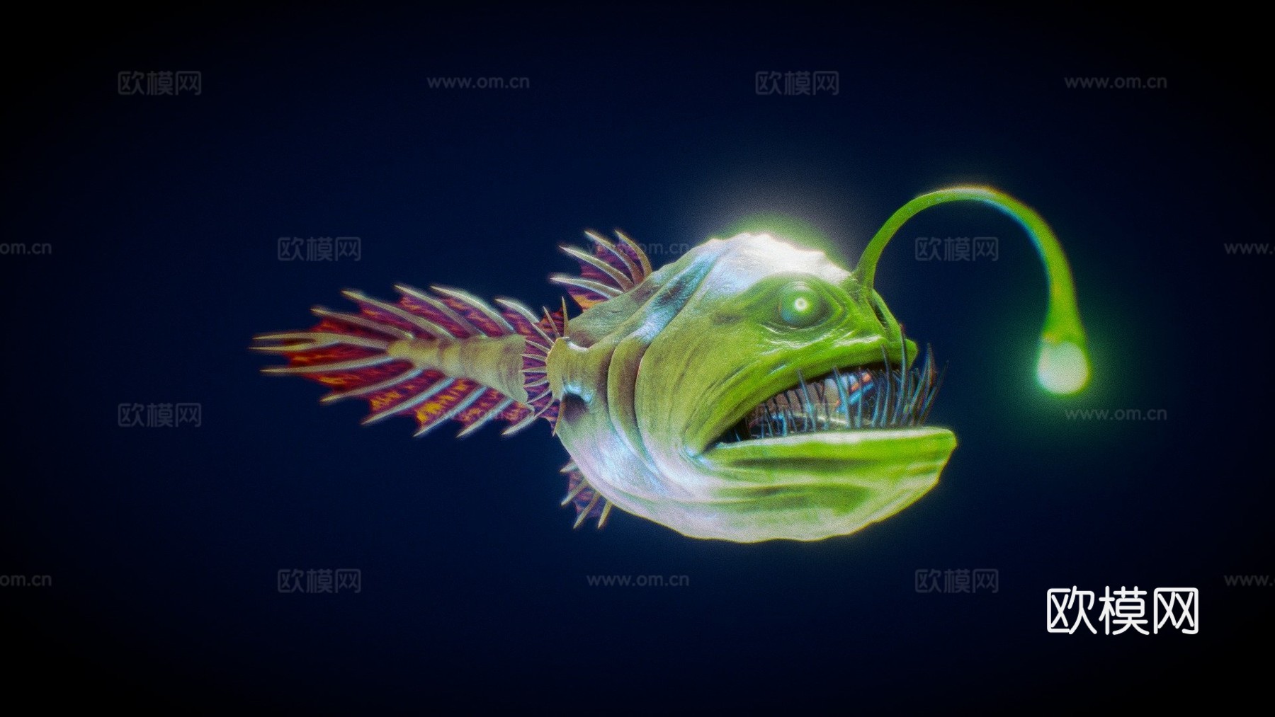琵琶鱼su模型下载（渲染图1）