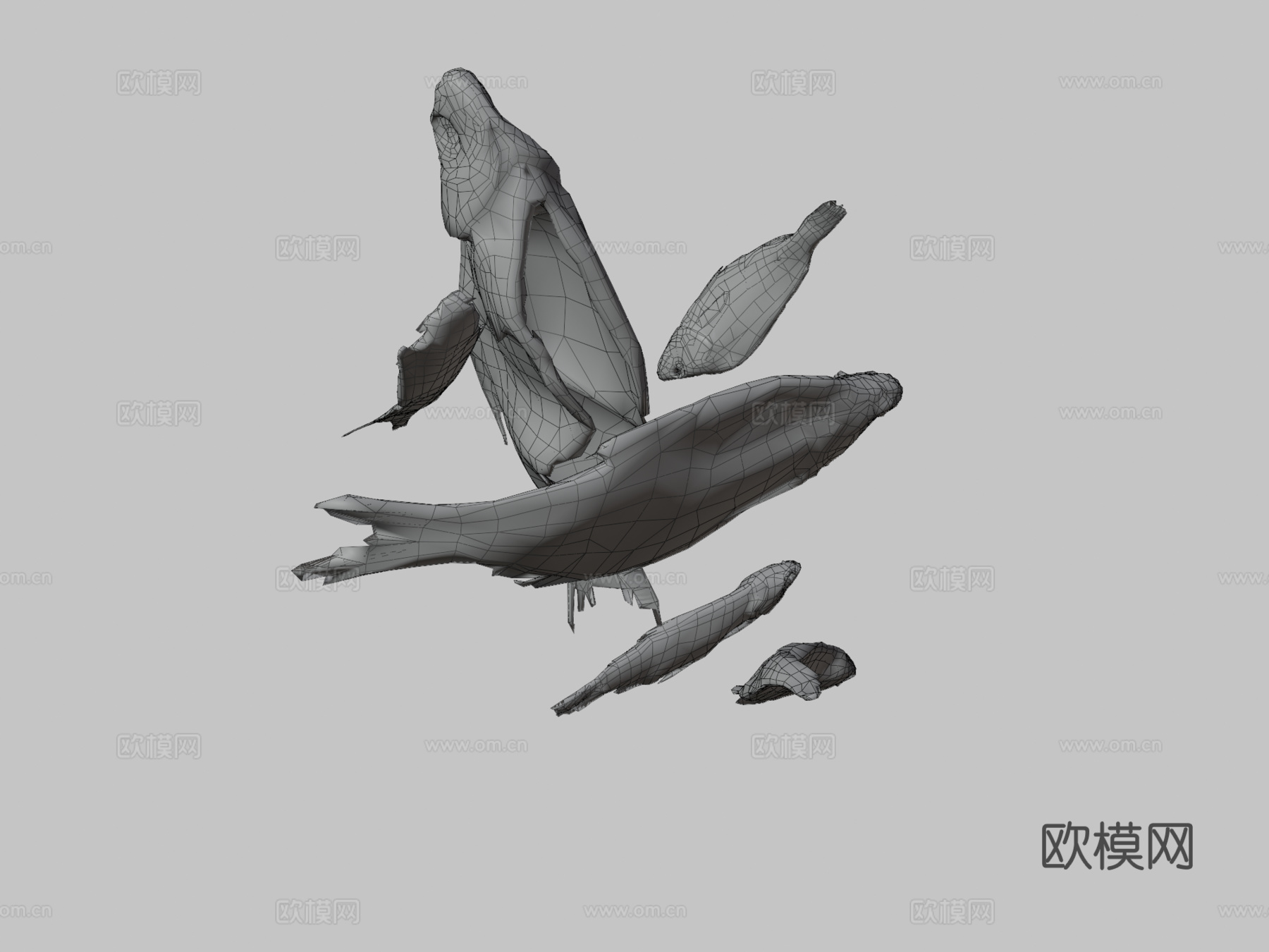 干鱼套装su模型