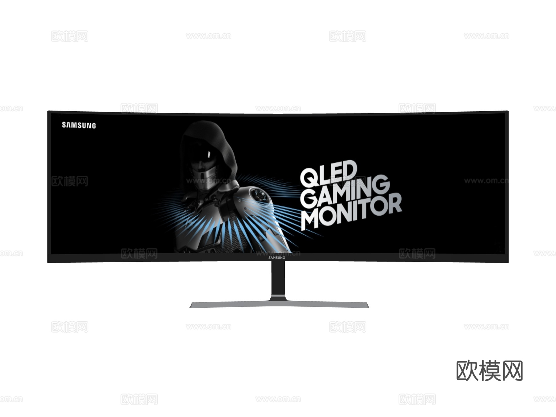 台式电脑 PC 带鱼屏su模型