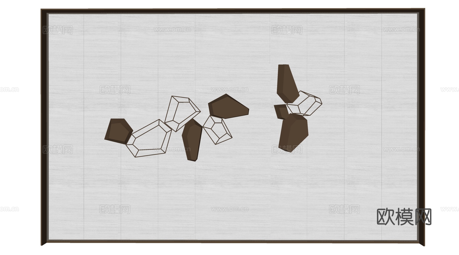 现代公司背景墙 企业背景墙 公司形象墙su模型su模型下载（渲染图2）