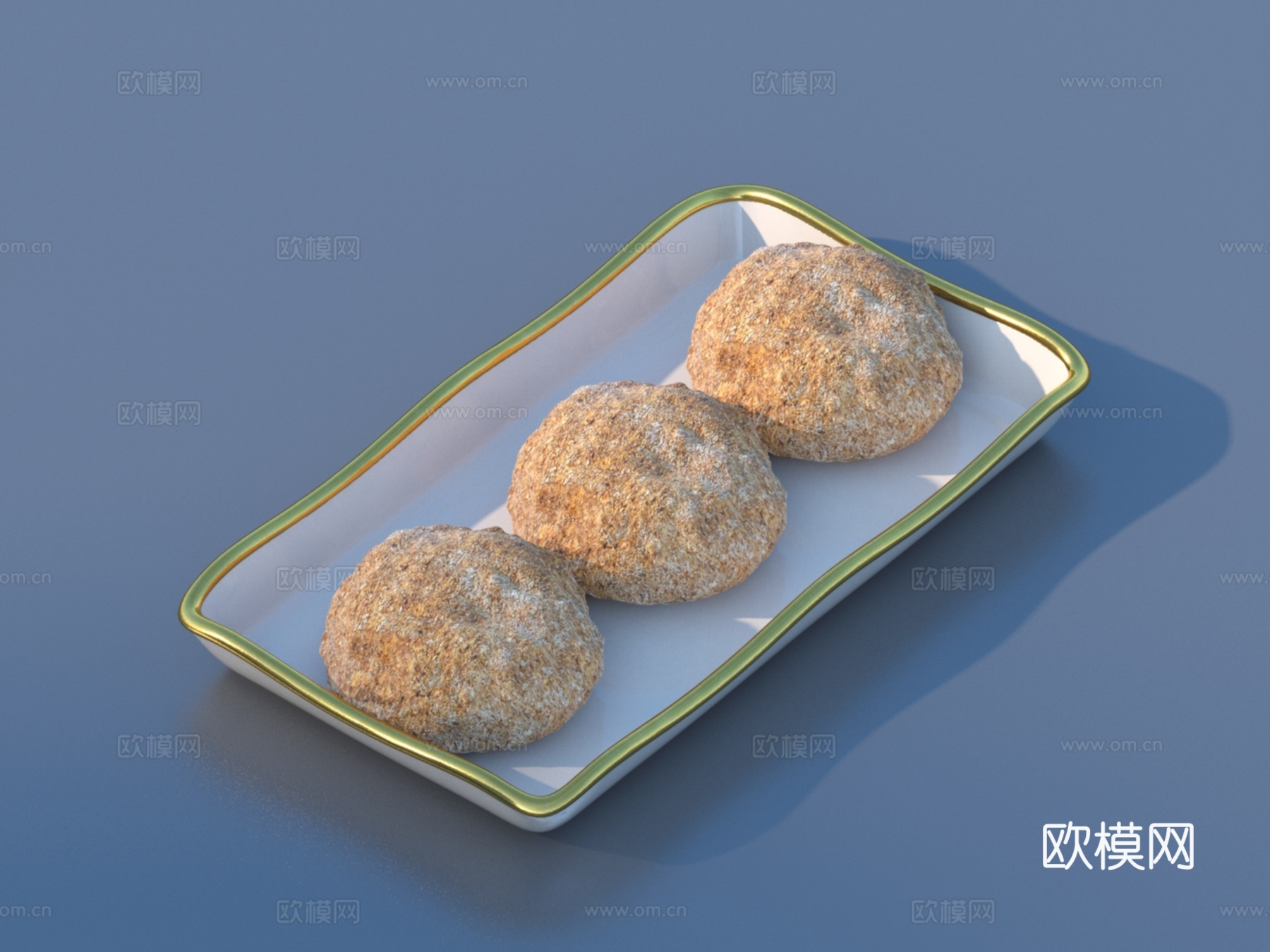 大饼 面包 饼干 食物3d模型下载