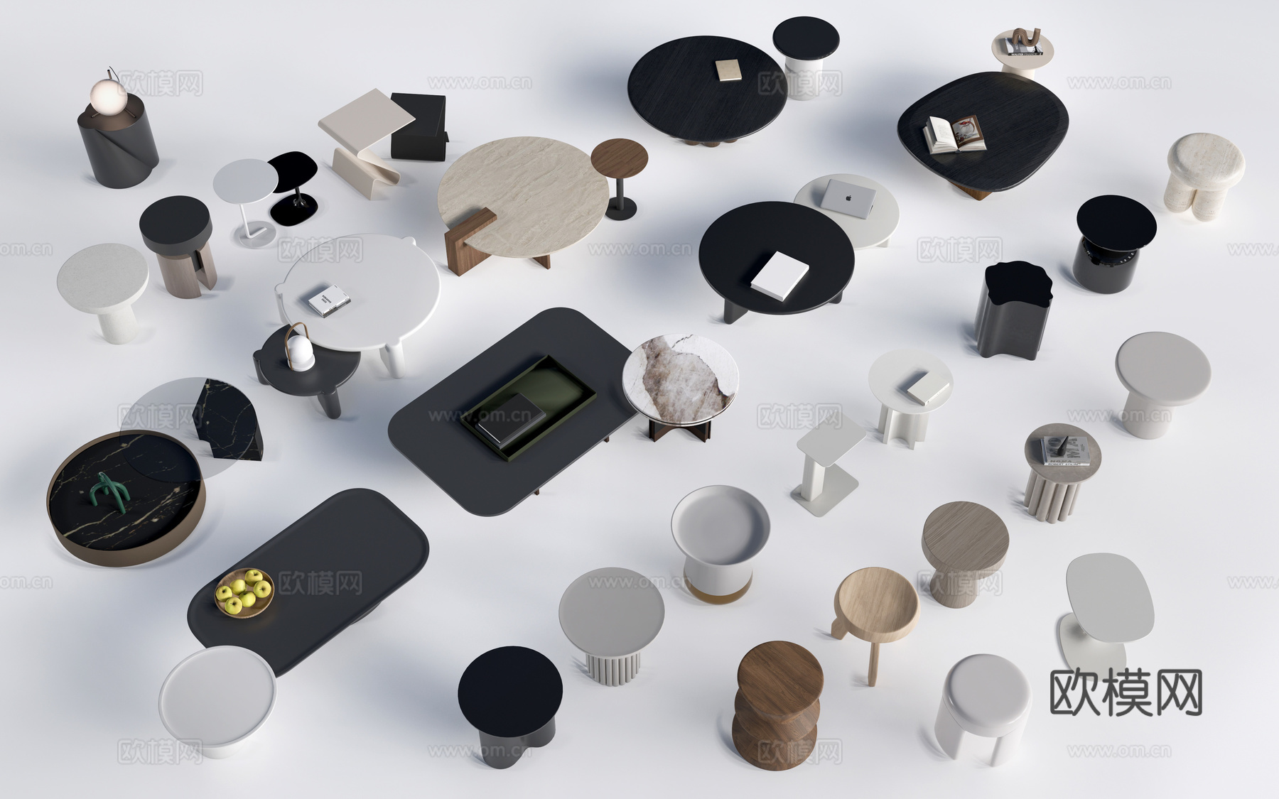 现代茶几 客厅茶几su模型下载（渲染图1）