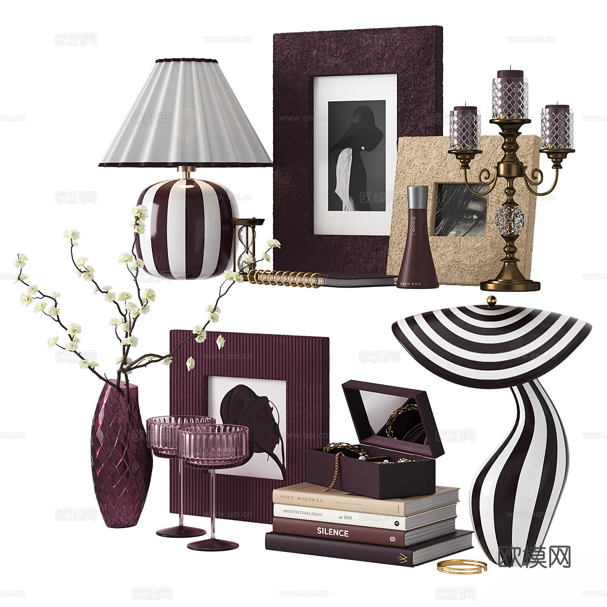 现代饰品摆件组合su模型下载（渲染图2）