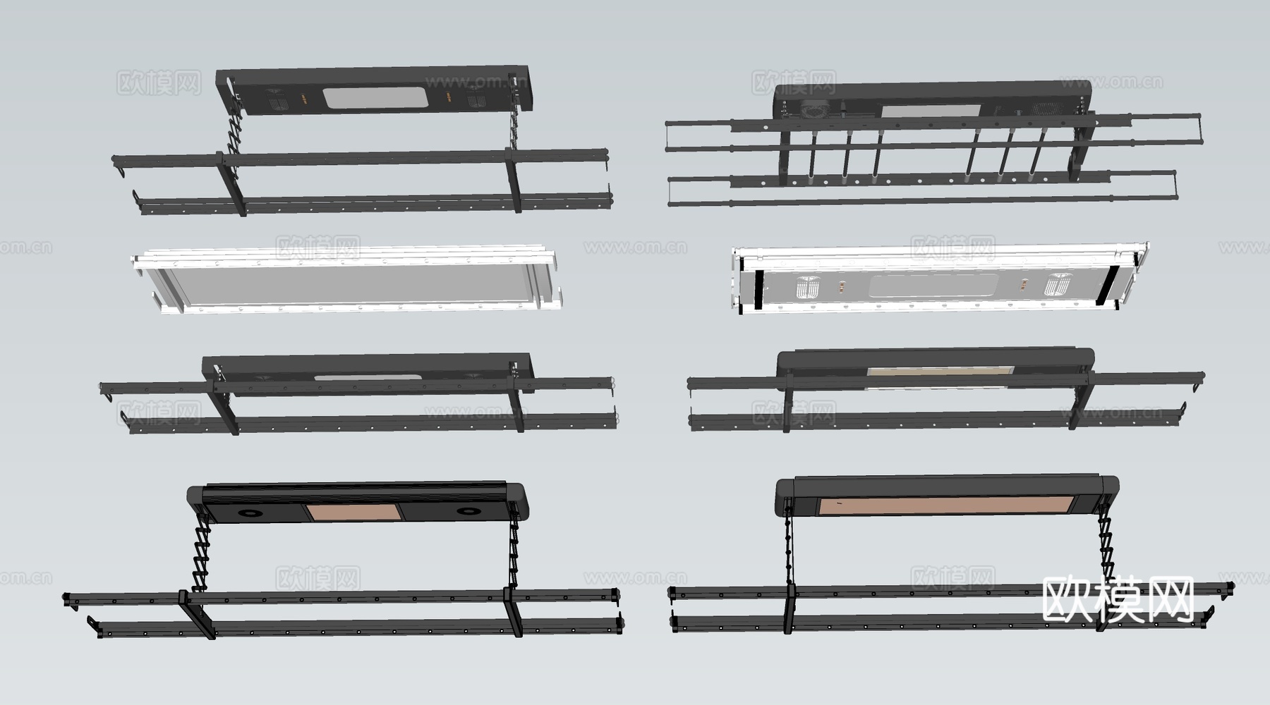 现代电动晾衣架 折叠晾衣架su模型