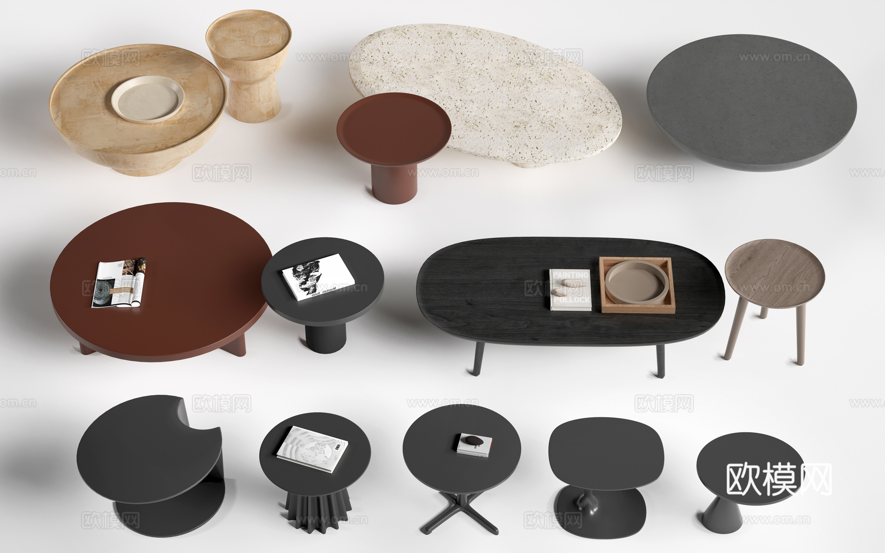 现代茶几 客厅茶几su模型下载（渲染图1）