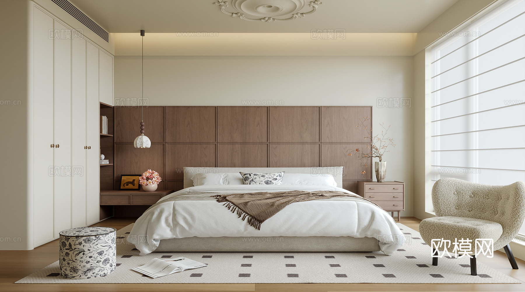 中古风卧室3d模型下载