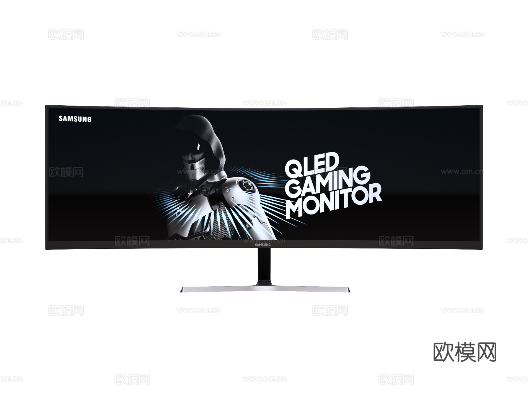 台式电脑 PC 带鱼屏su模型