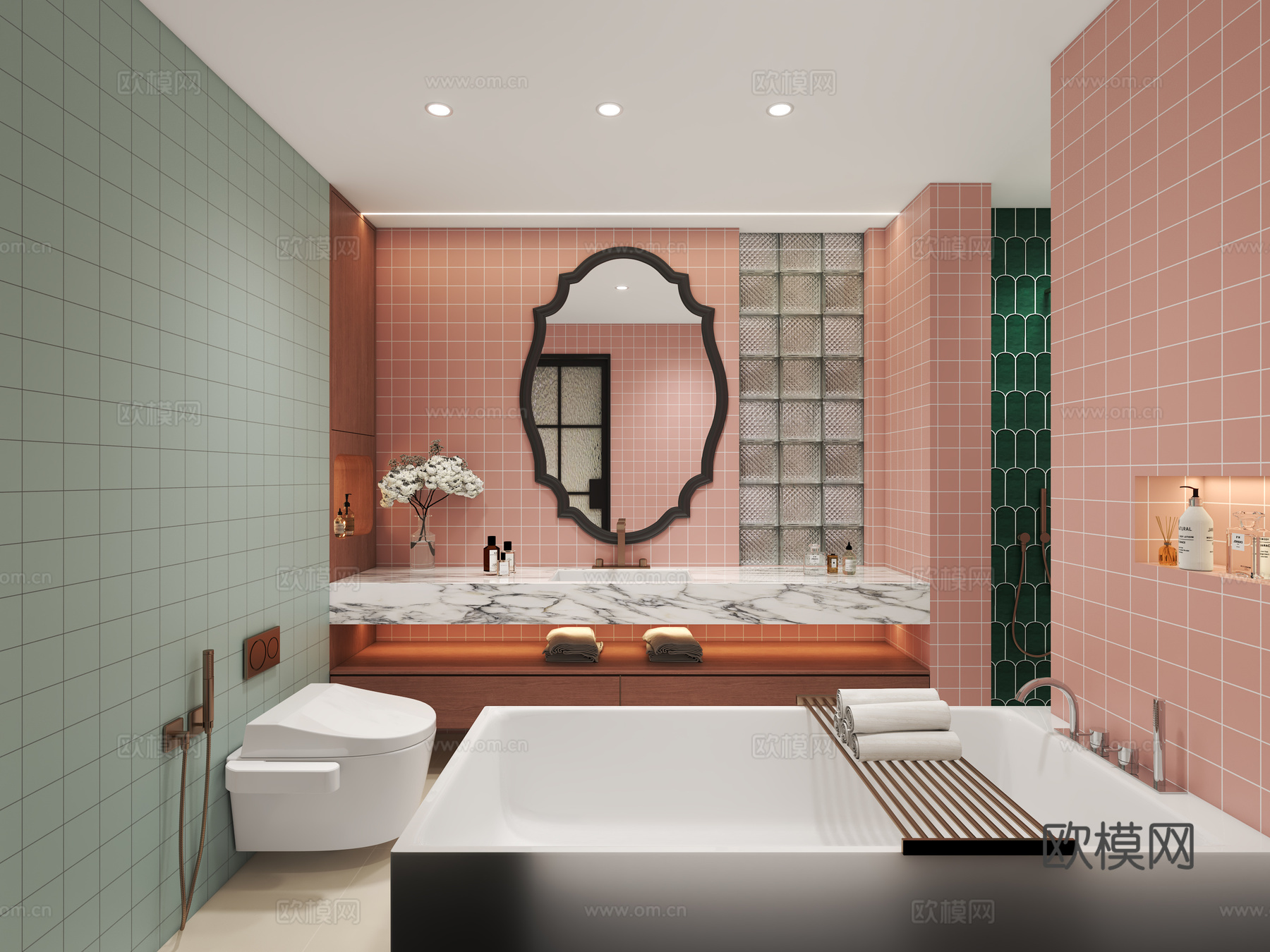 现代法式卫生间3d模型