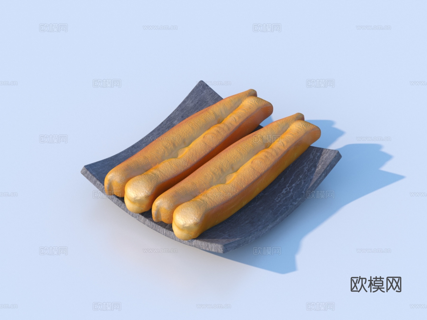 油条 早餐 中餐 美食 食物3d模型下载