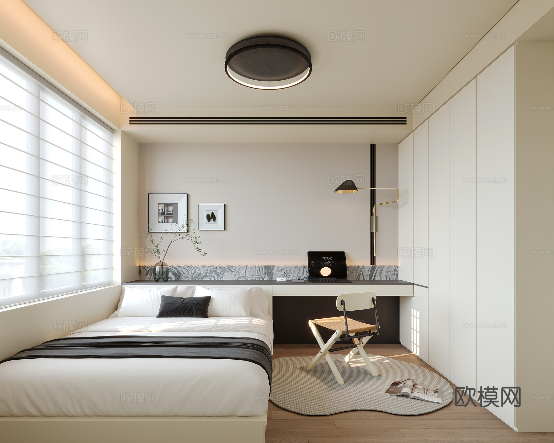 榻榻米卧室su模型