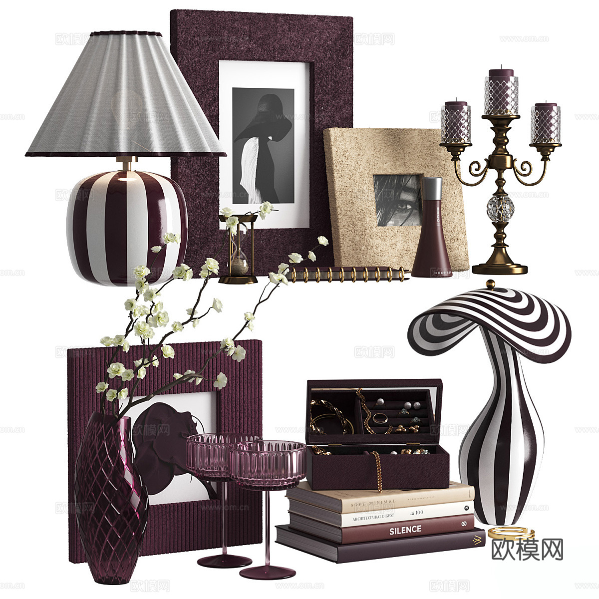 现代饰品摆件组合su模型下载（渲染图1）