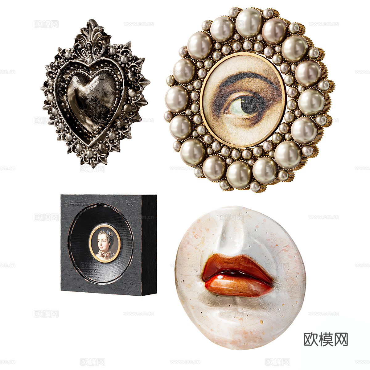 现代轻奢挂画组合su模型