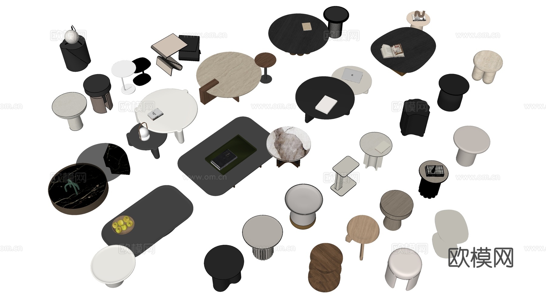 现代茶几 客厅茶几su模型下载（渲染图2）