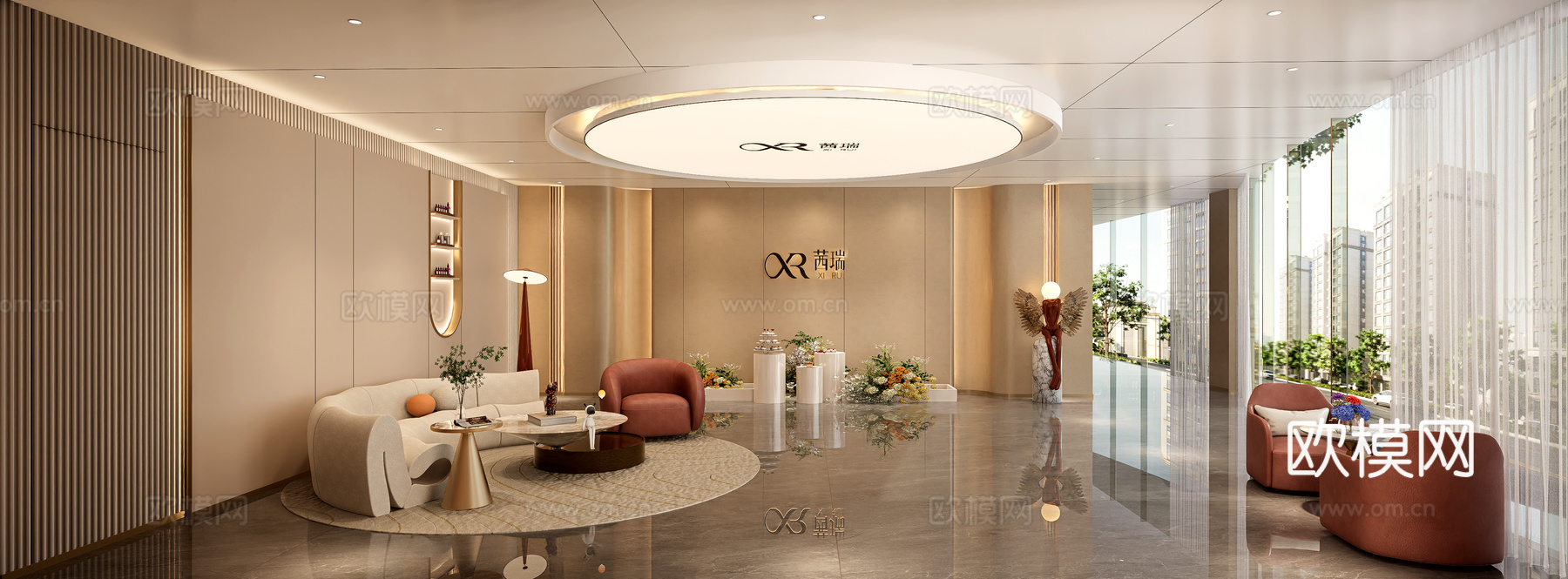 月子中心  医美  生美  美容大堂  前厅  前台su模型