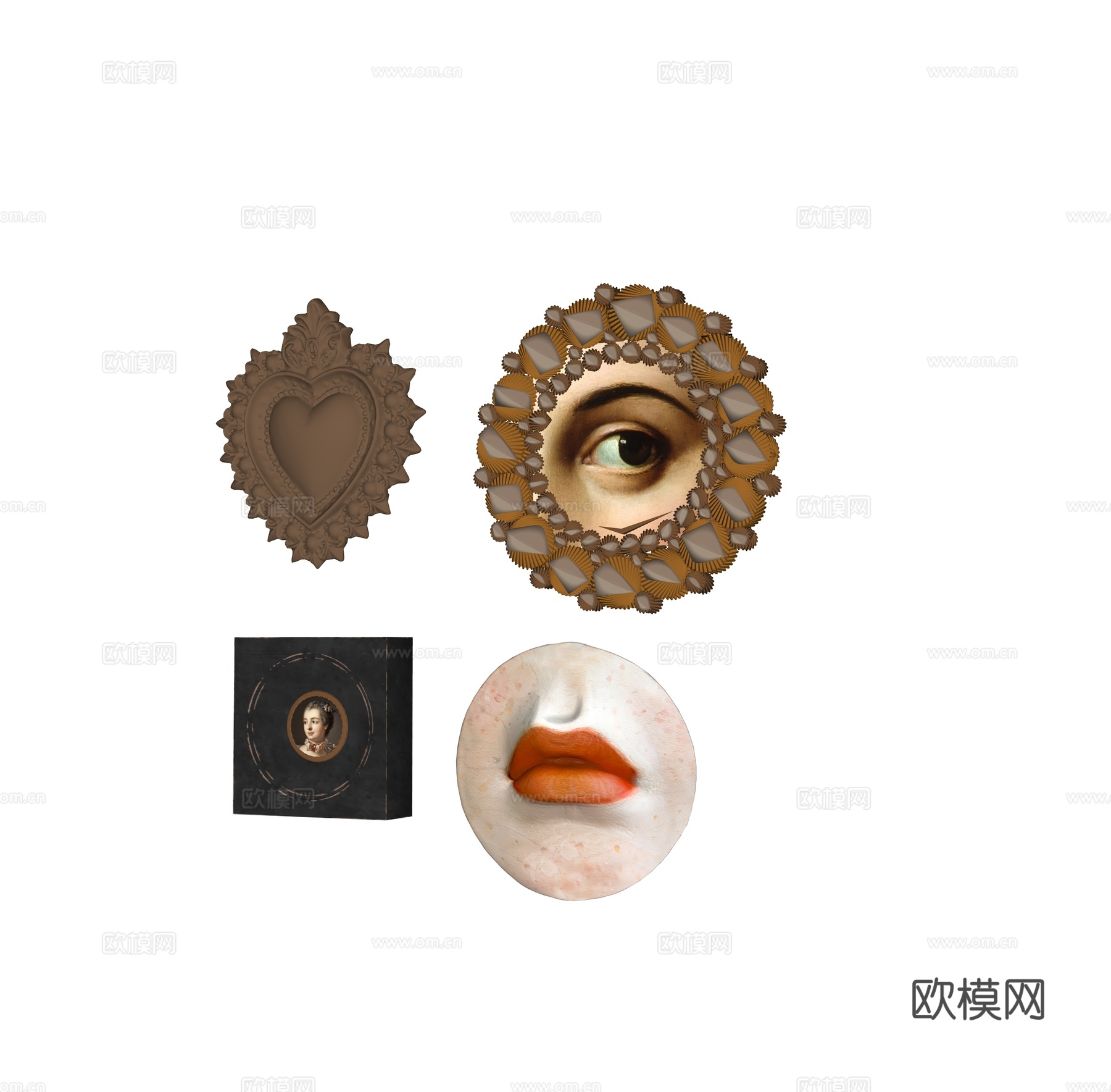 现代轻奢挂画组合su模型