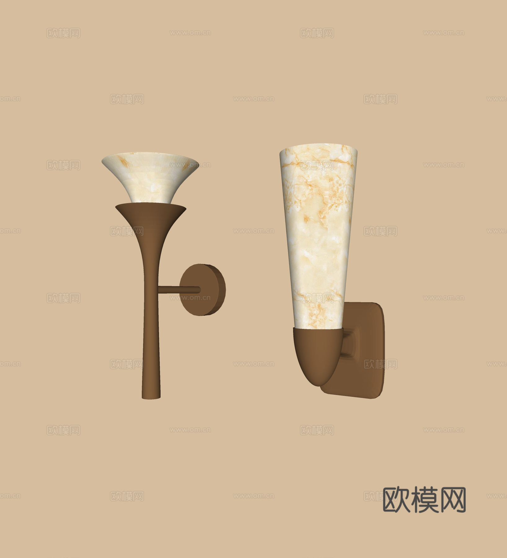 现代金属壁灯 床头壁灯 镜前壁灯 轻奢壁灯 复古壁灯su模型下载（渲染图2）