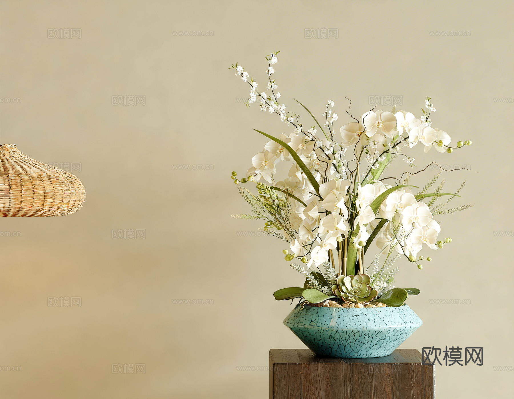 新中式花艺3d模型下载