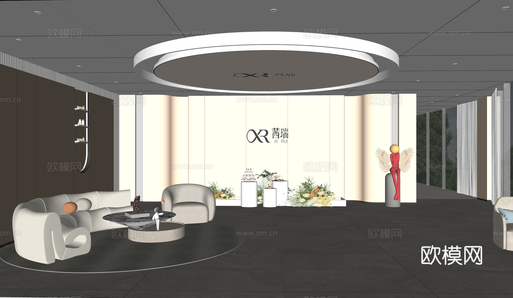 月子中心  医美  生美  美容大堂  前厅  前台su模型