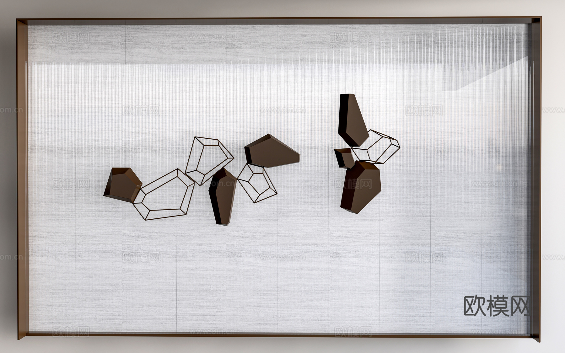 现代公司背景墙 企业背景墙 公司形象墙su模型su模型下载（渲染图1）