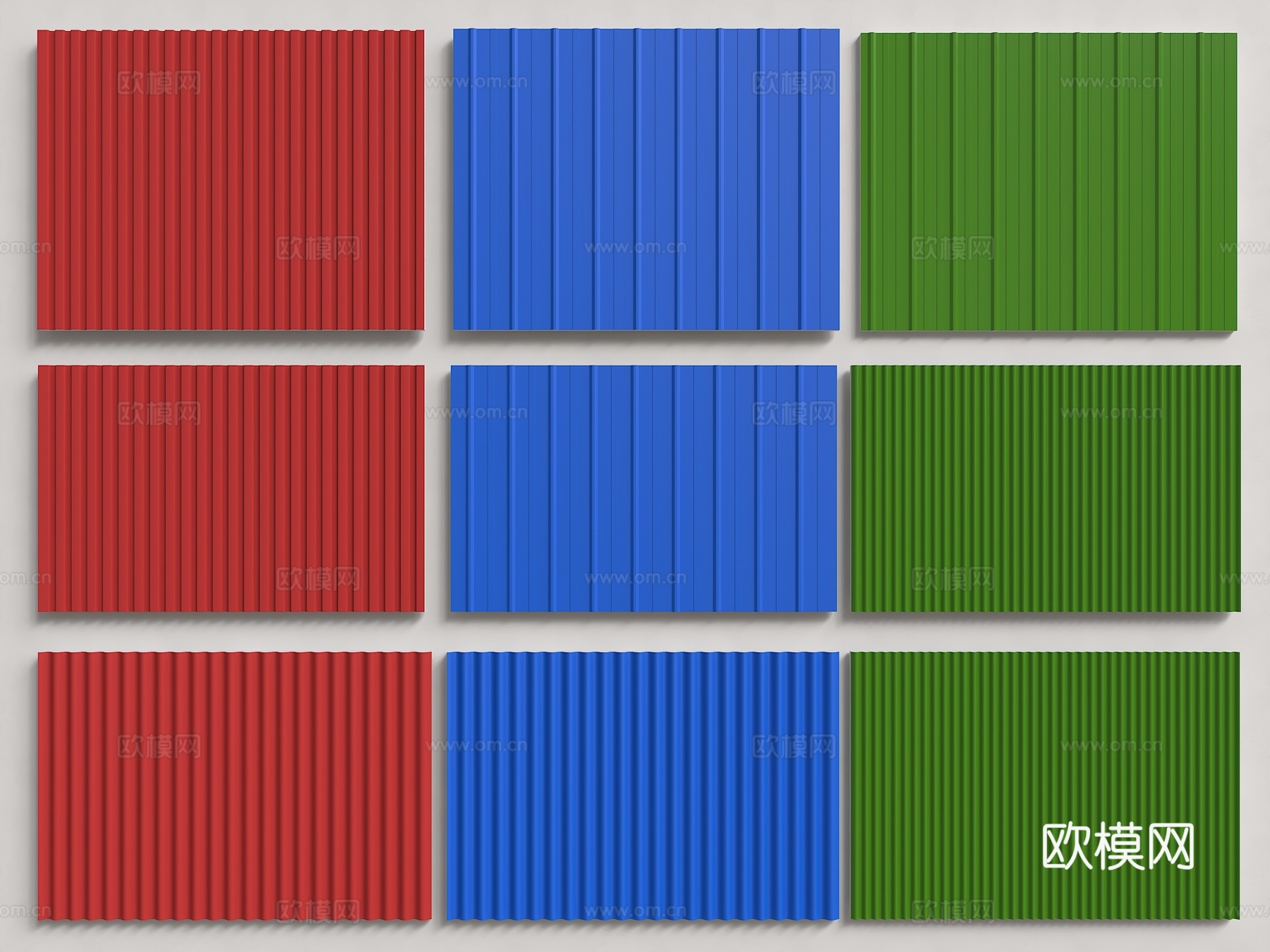 现代彩钢瓦 简易房屋顶 铁皮瓦 保温波形板 铁板瓦 雨棚围墙su模型