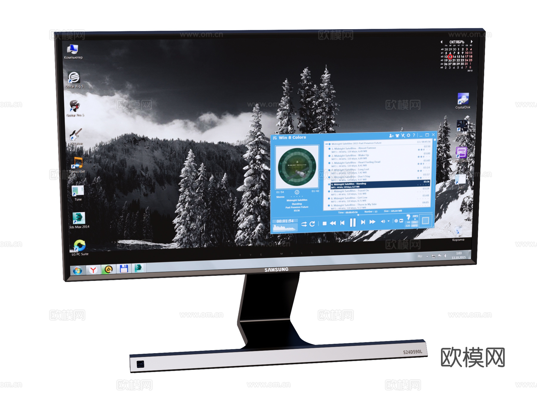 台式电脑 PC 显示器su模型下载（渲染图1）