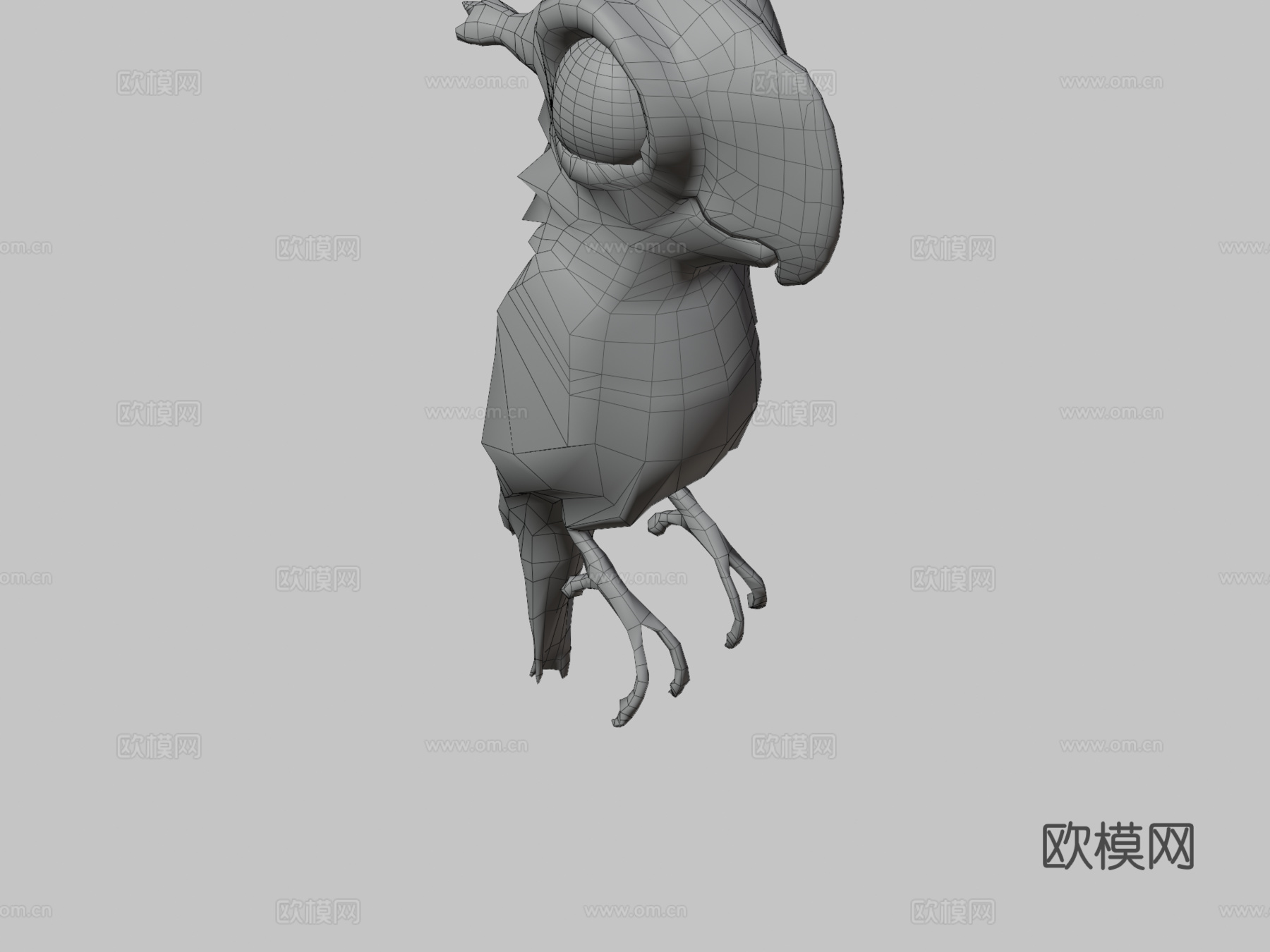 风格化鹦鹉su模型