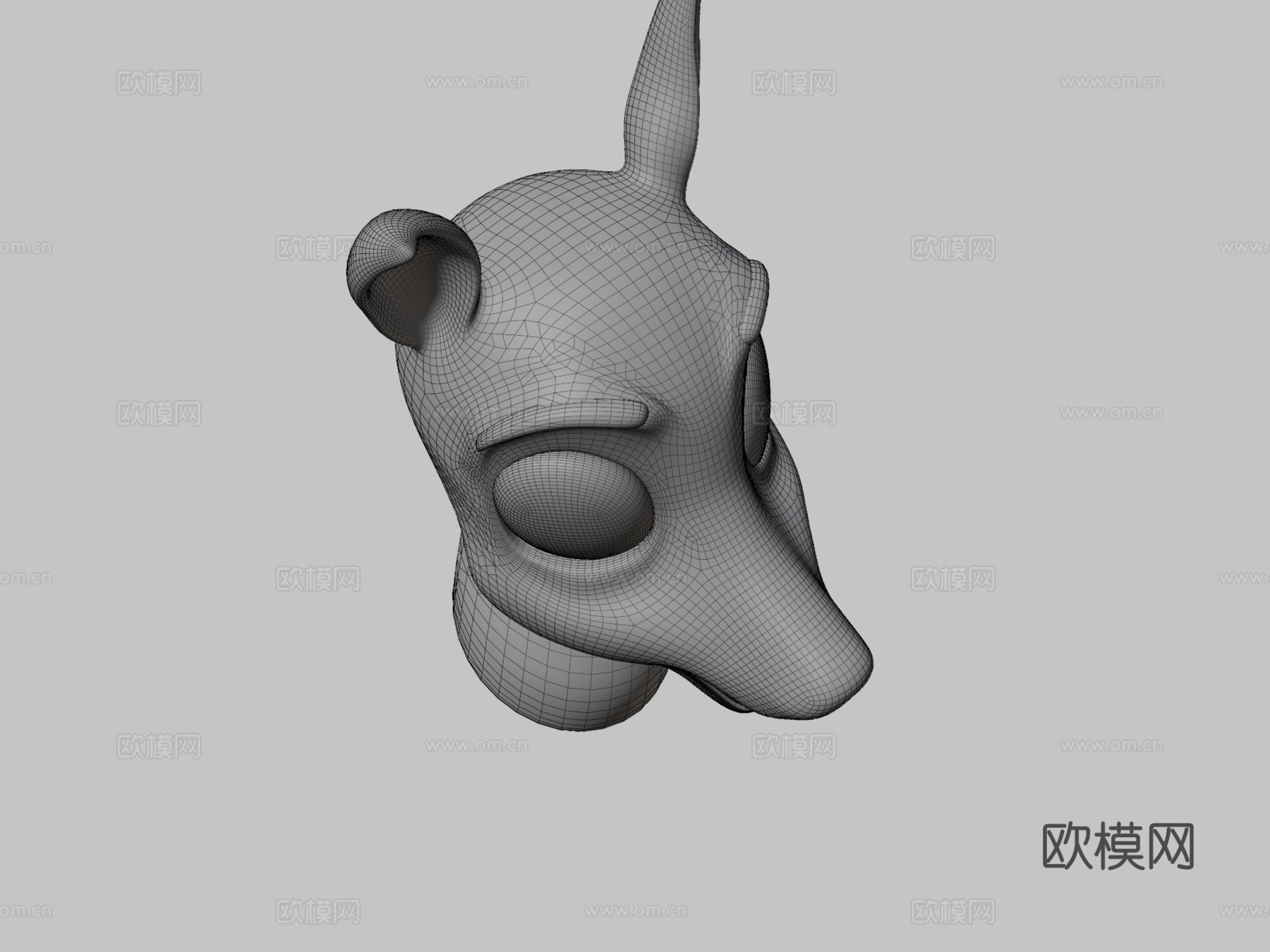 马角色半身像微笑su模型下载（渲染图4）