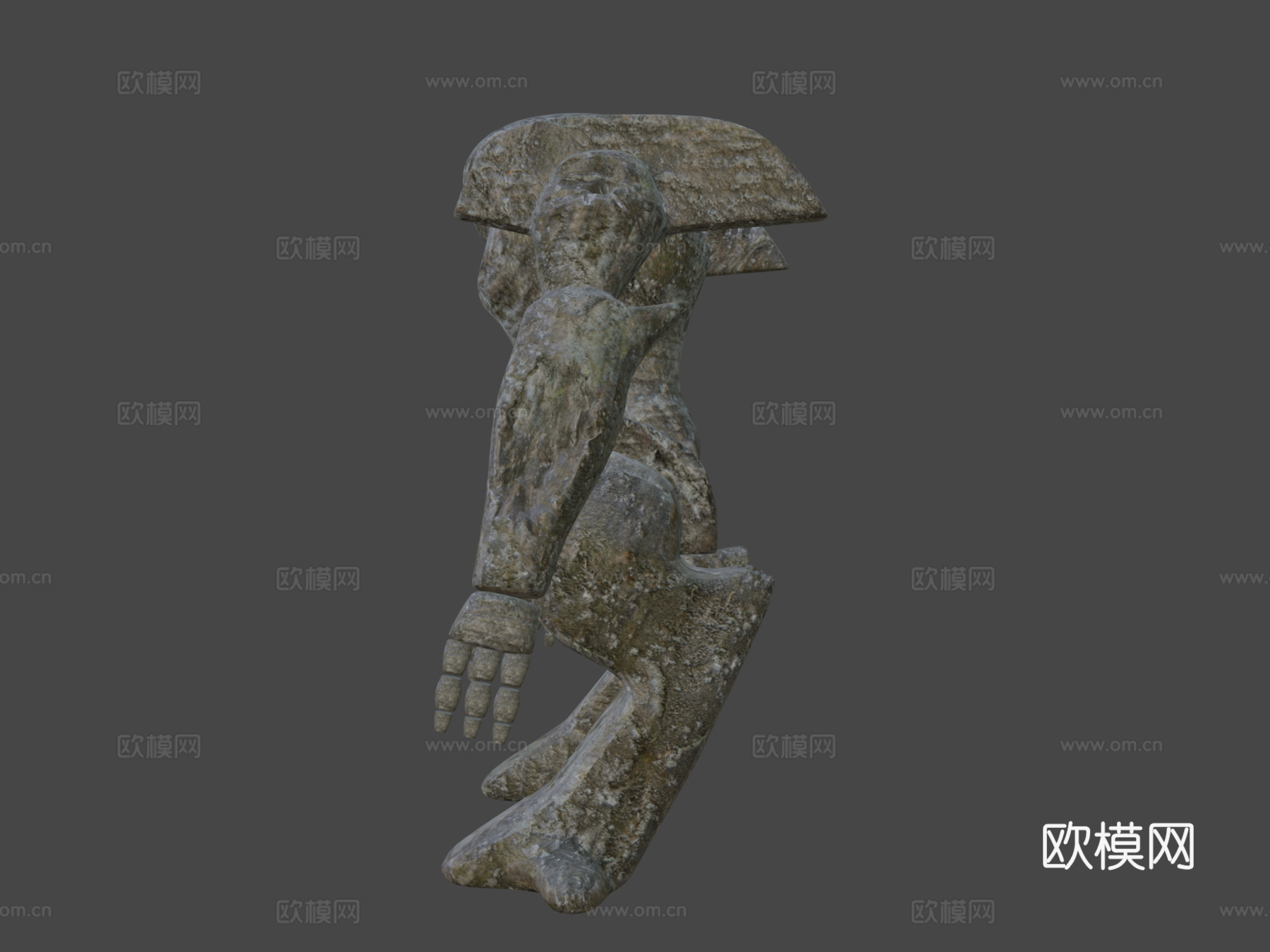 石怪雕像su模型下载（渲染图6）