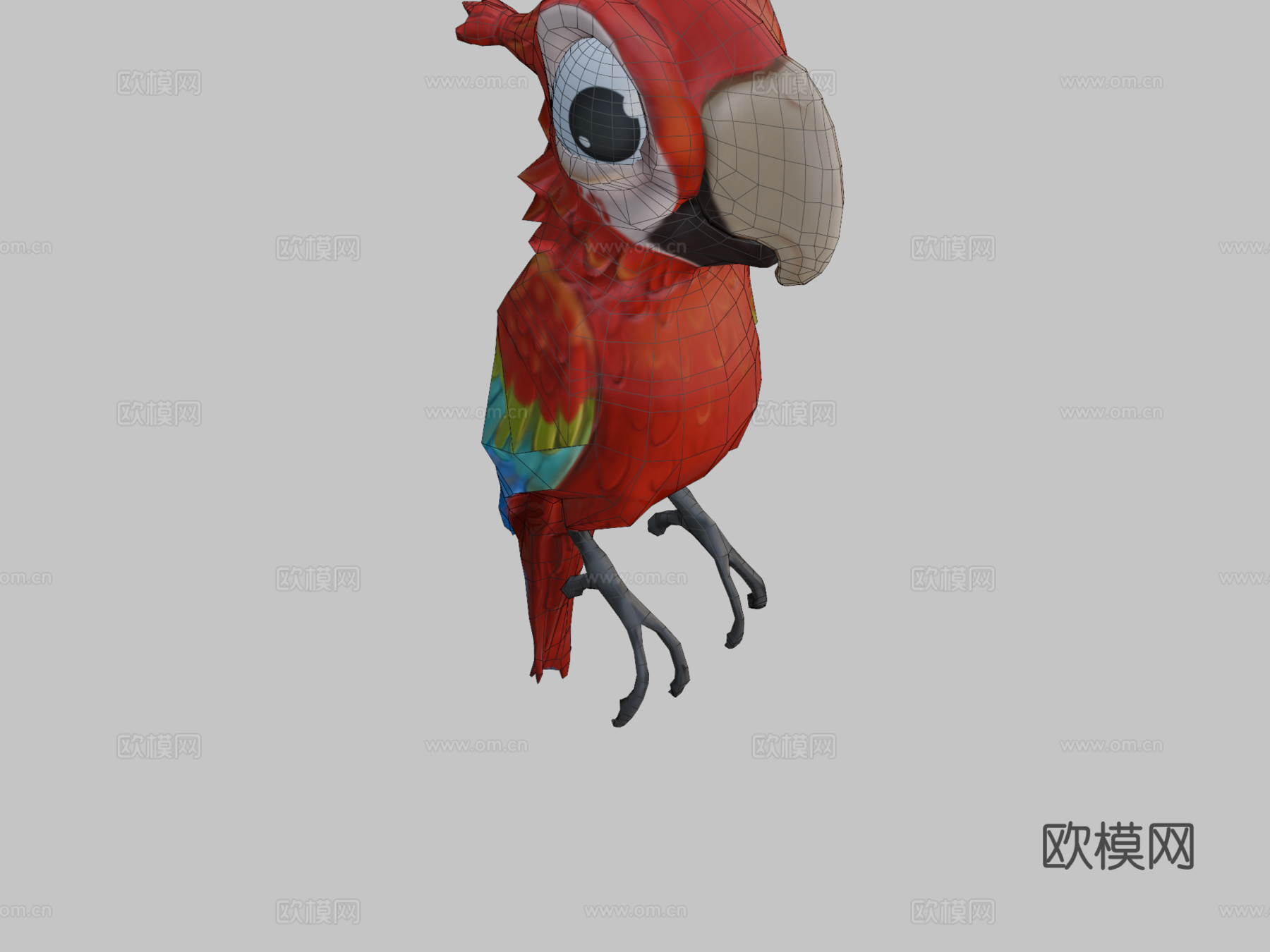 风格化鹦鹉su模型