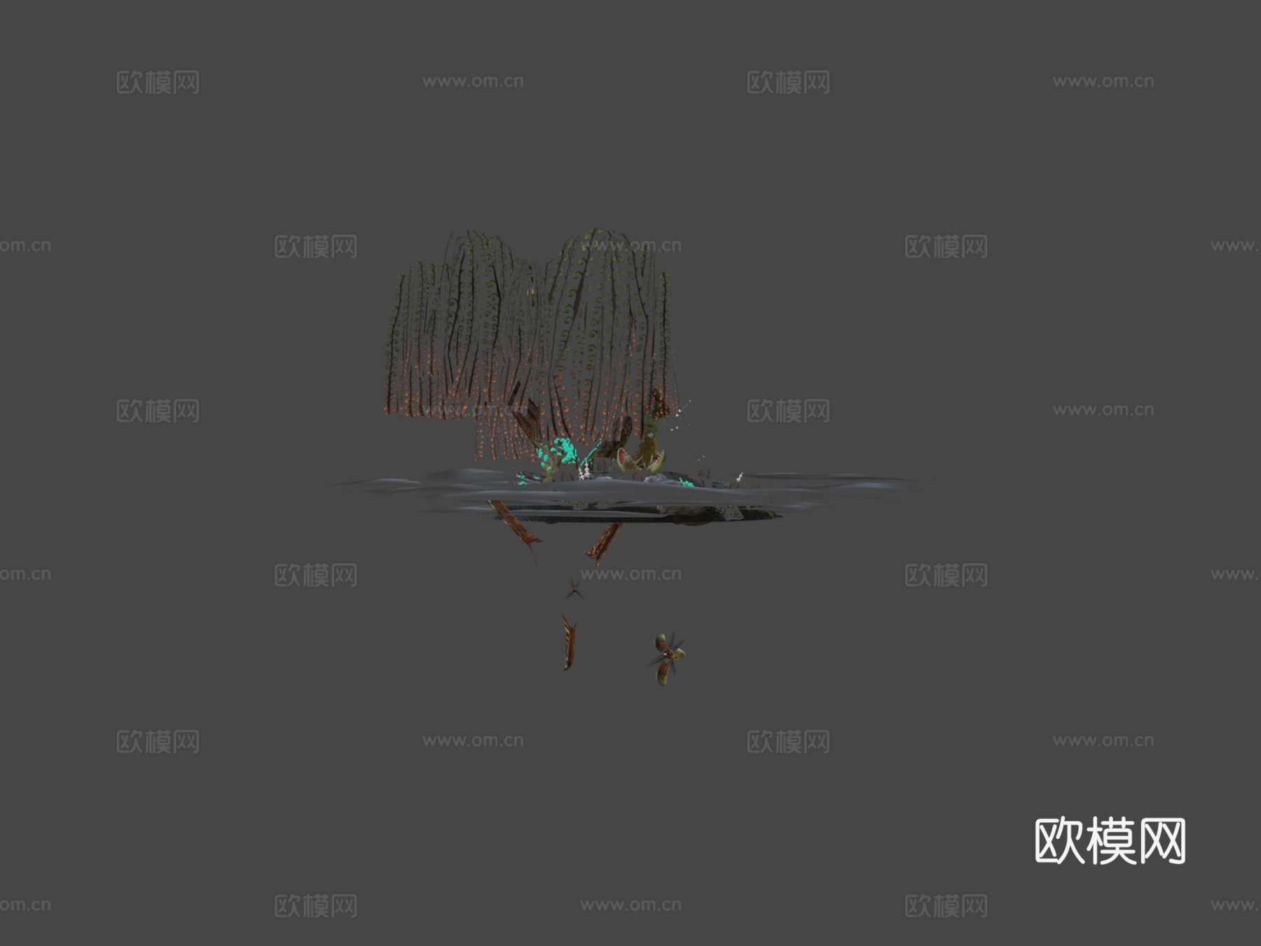 沼泽与蜥蜴su模型下载（渲染图5）