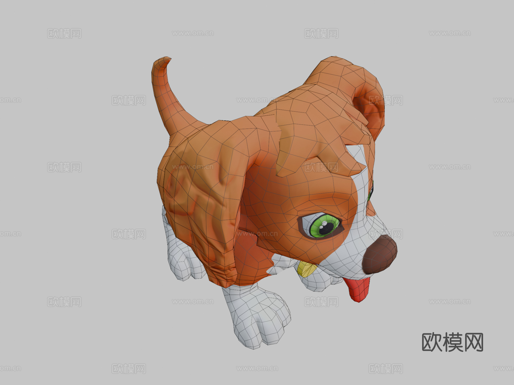 卡通狗su模型下载（渲染图2）