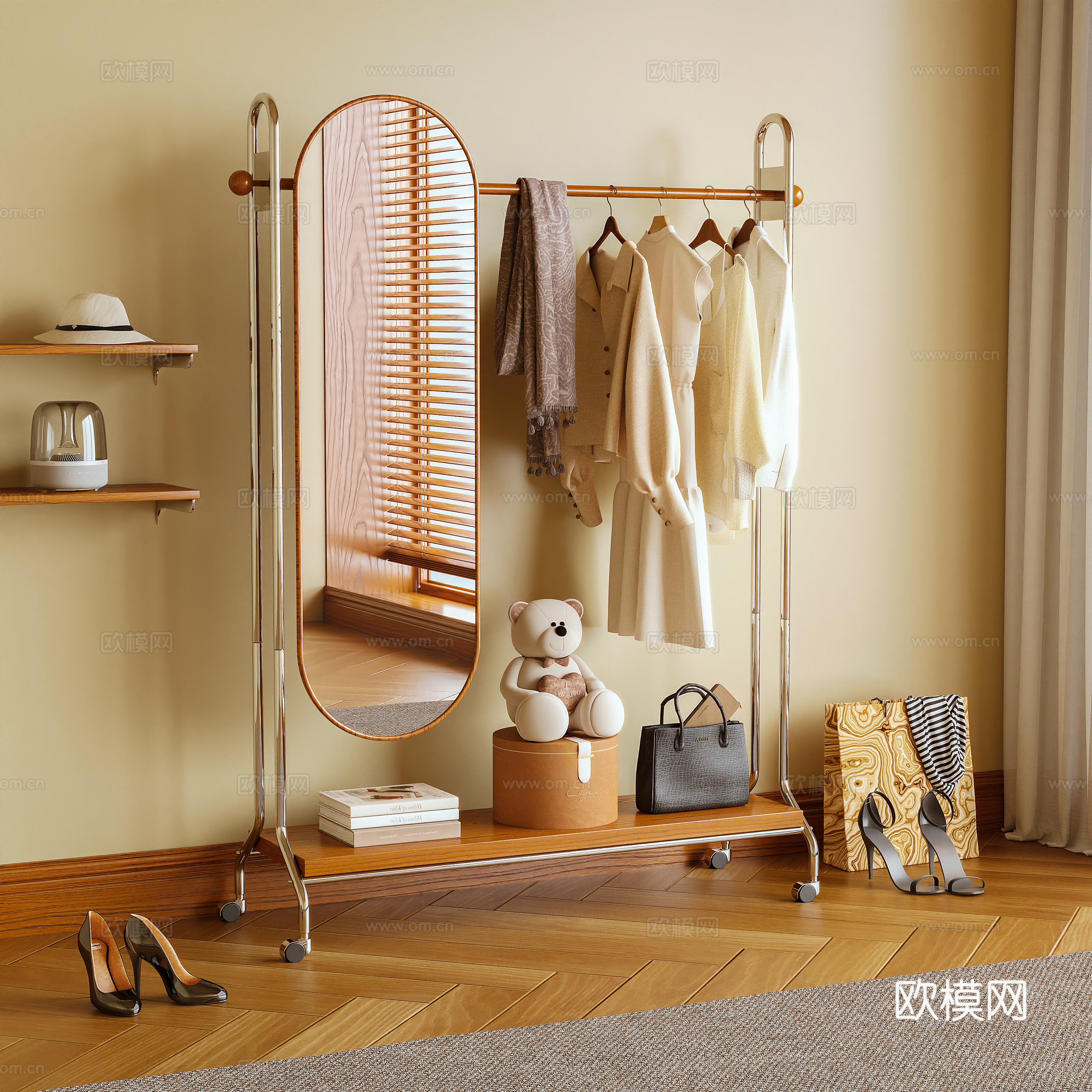 挂衣架 衣帽架 落地衣架 服饰 摆件3d模型