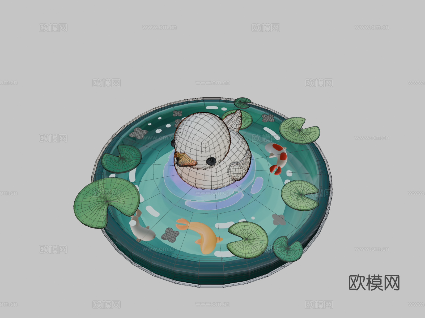 鸭子池塘su模型下载（渲染图2）