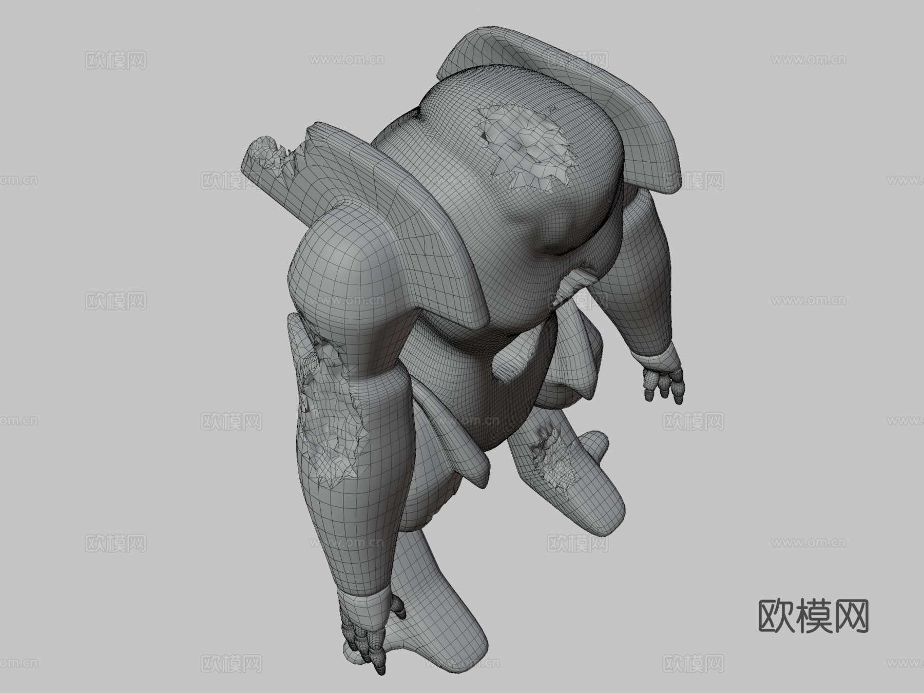 石怪雕像su模型下载（渲染图3）
