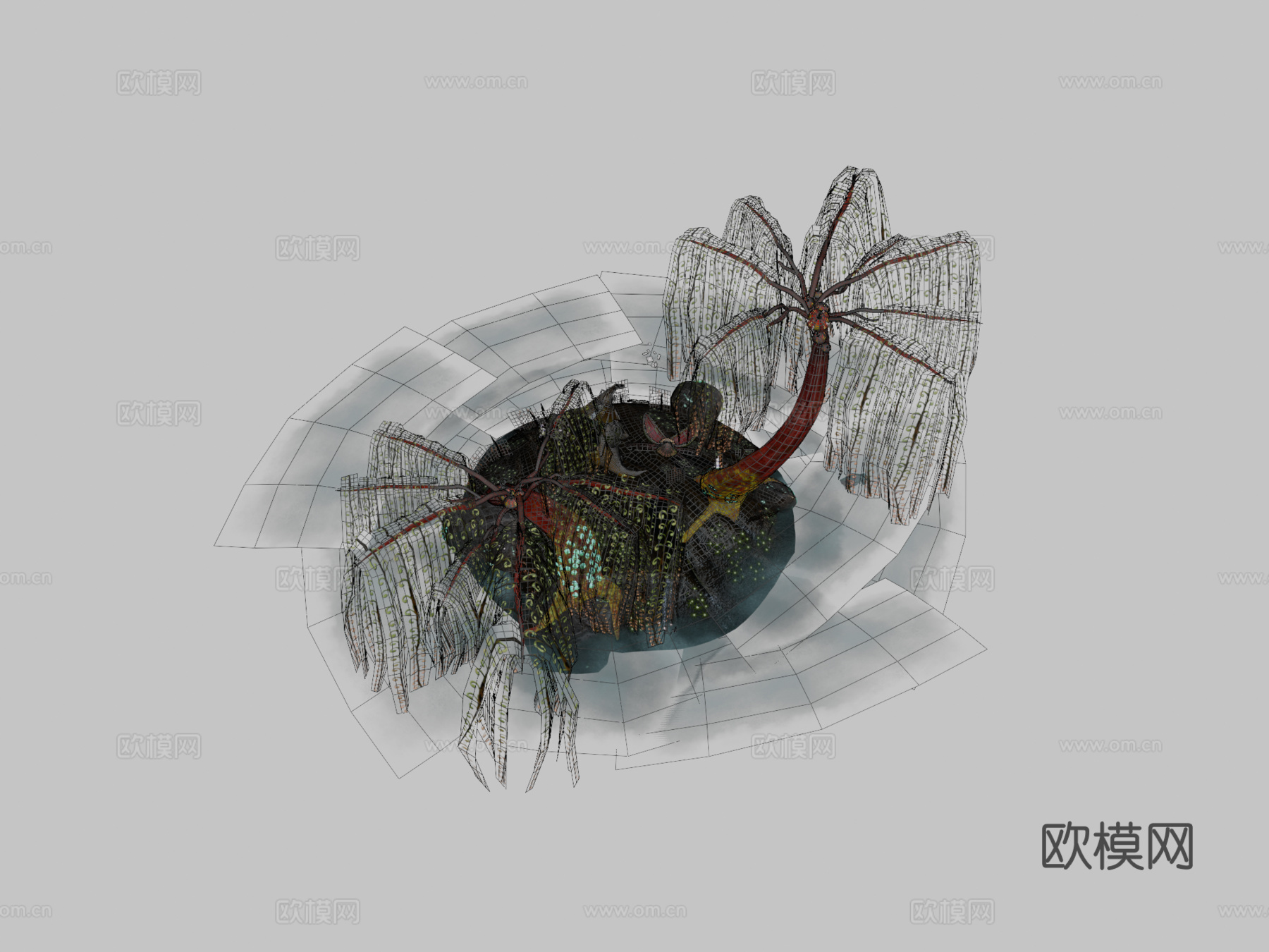 沼泽与蜥蜴su模型下载（渲染图2）