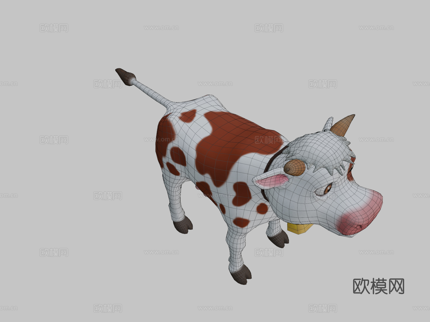 卡通奶牛su模型下载（渲染图2）