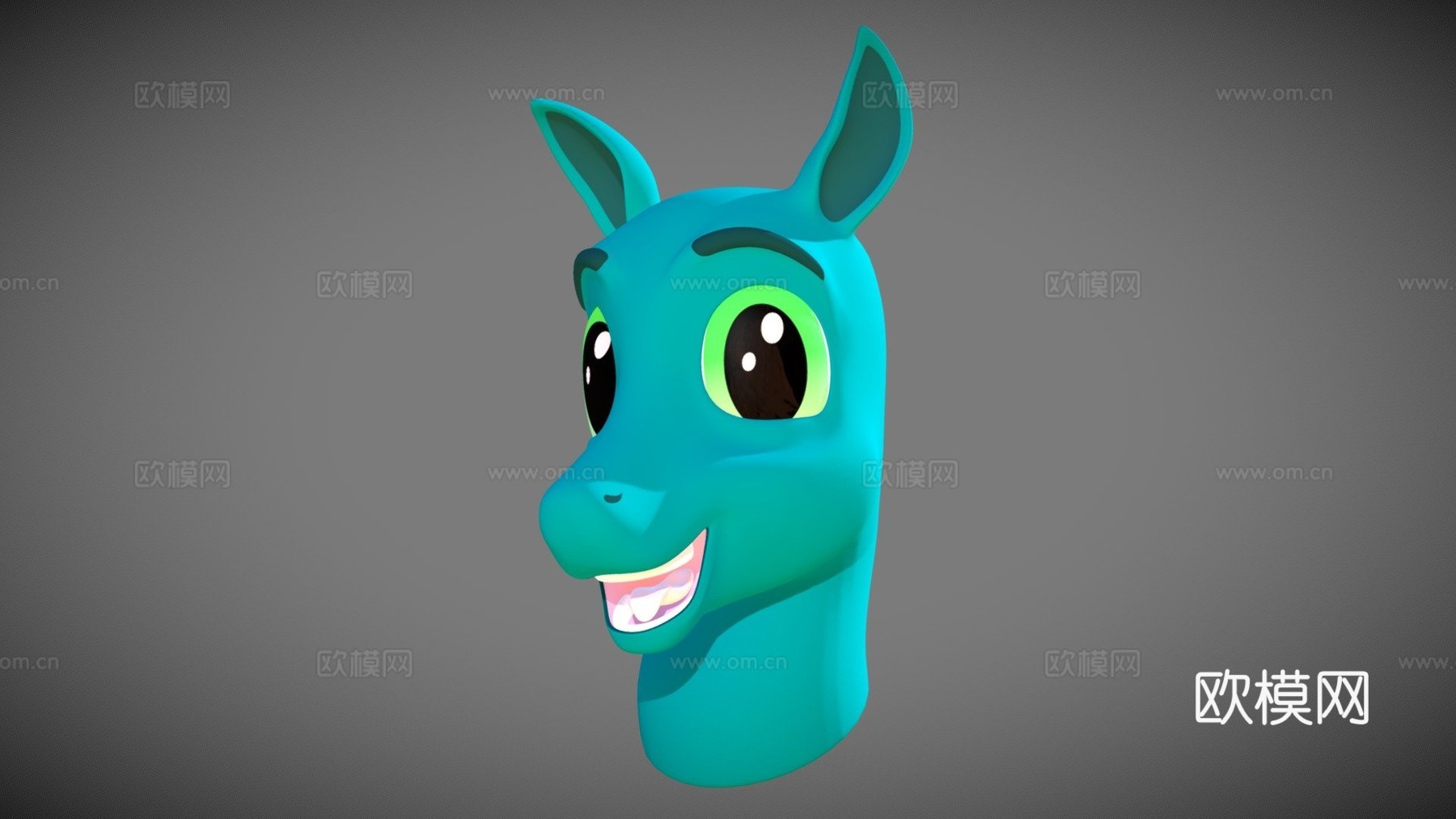 马角色半身像微笑su模型下载（渲染图1）