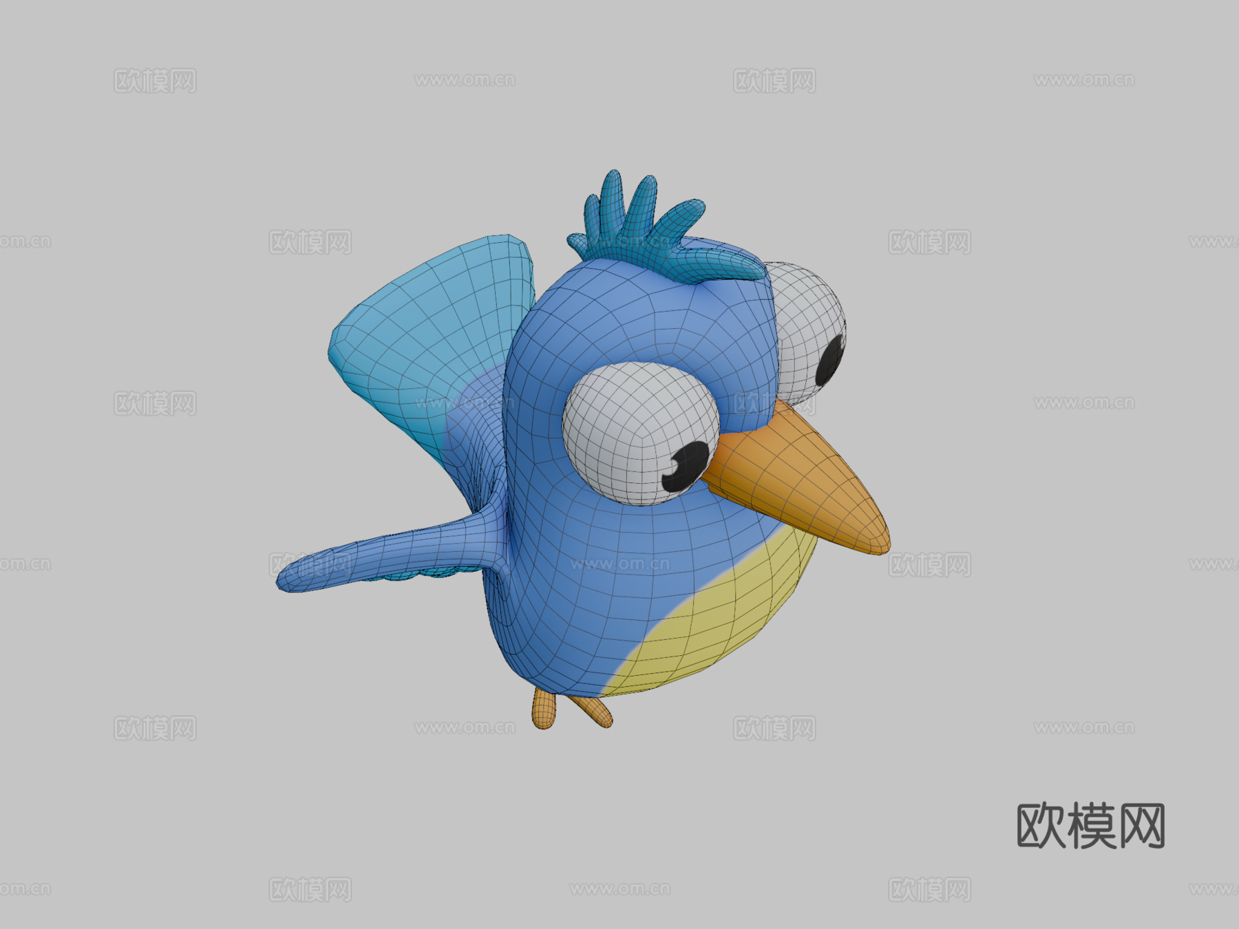 卡通鸟su模型下载（渲染图2）
