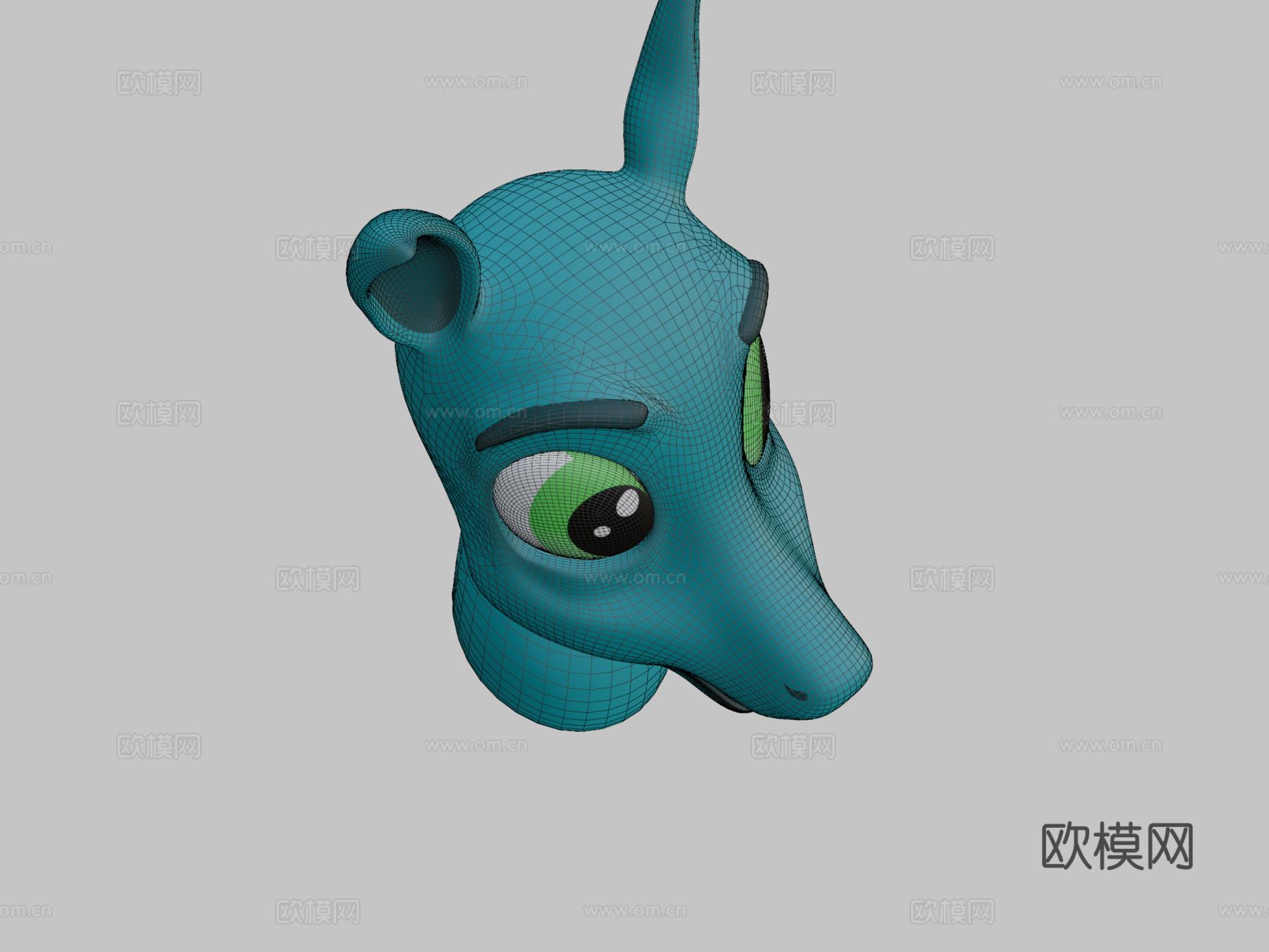 马角色半身像微笑su模型下载（渲染图2）