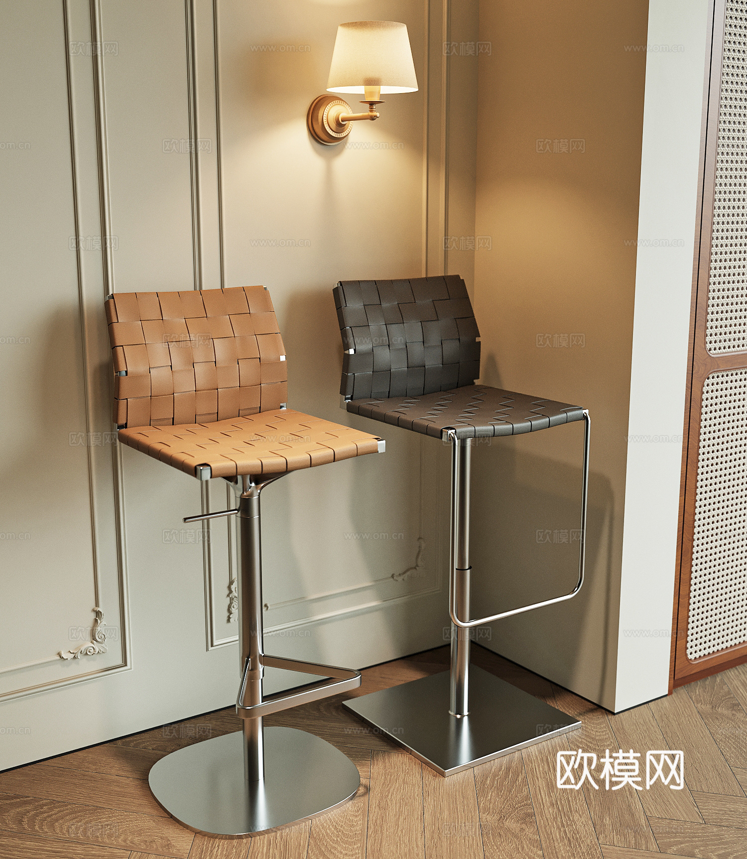 现代吧椅3d模型下载
