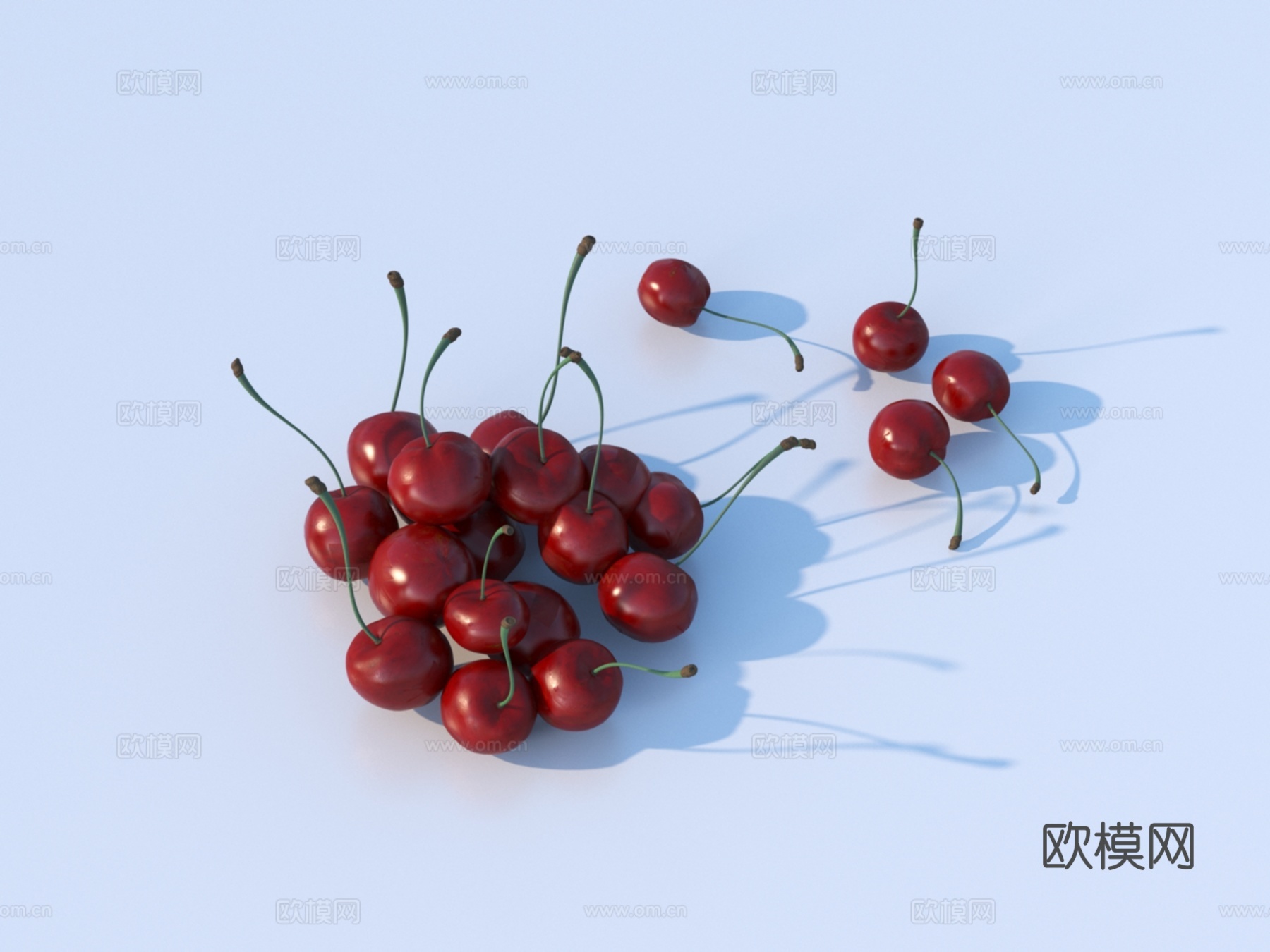 樱桃 水果3d模型下载