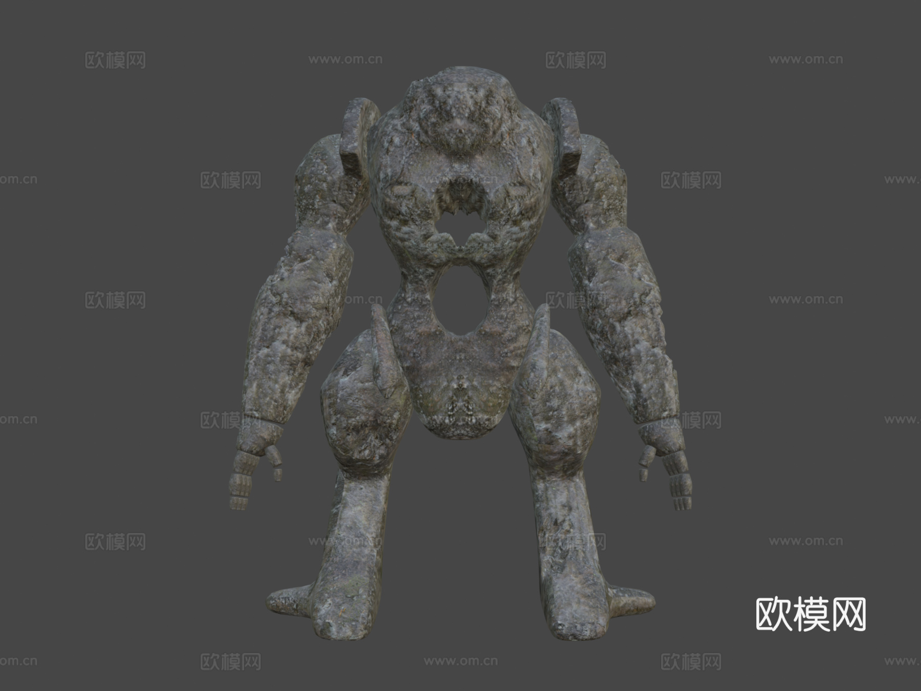 石怪雕像su模型下载（渲染图7）