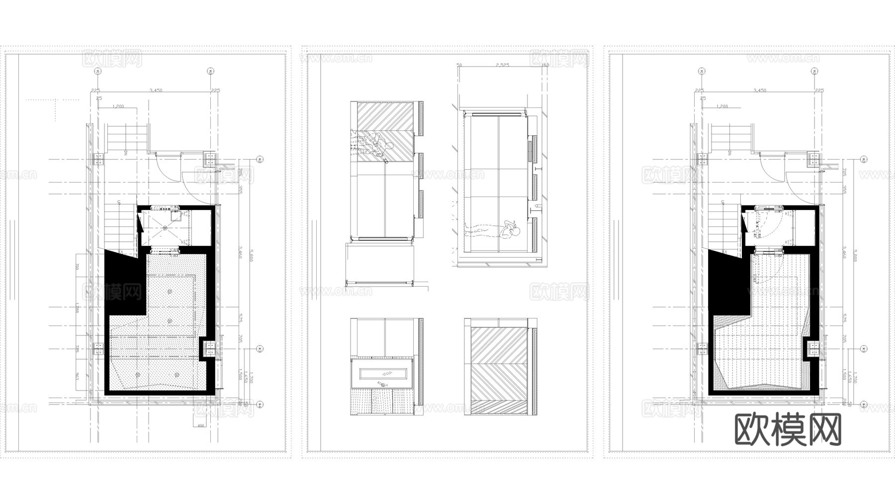 录音棚音乐室cad施工图下载