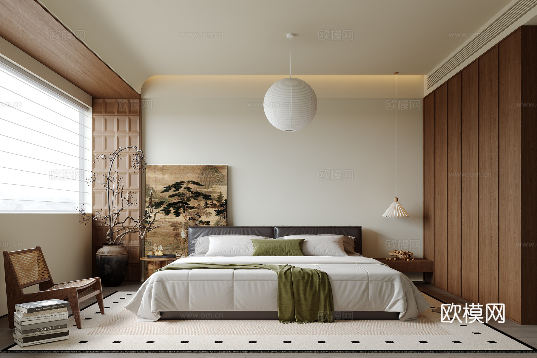 中古风卧室3d模型下载