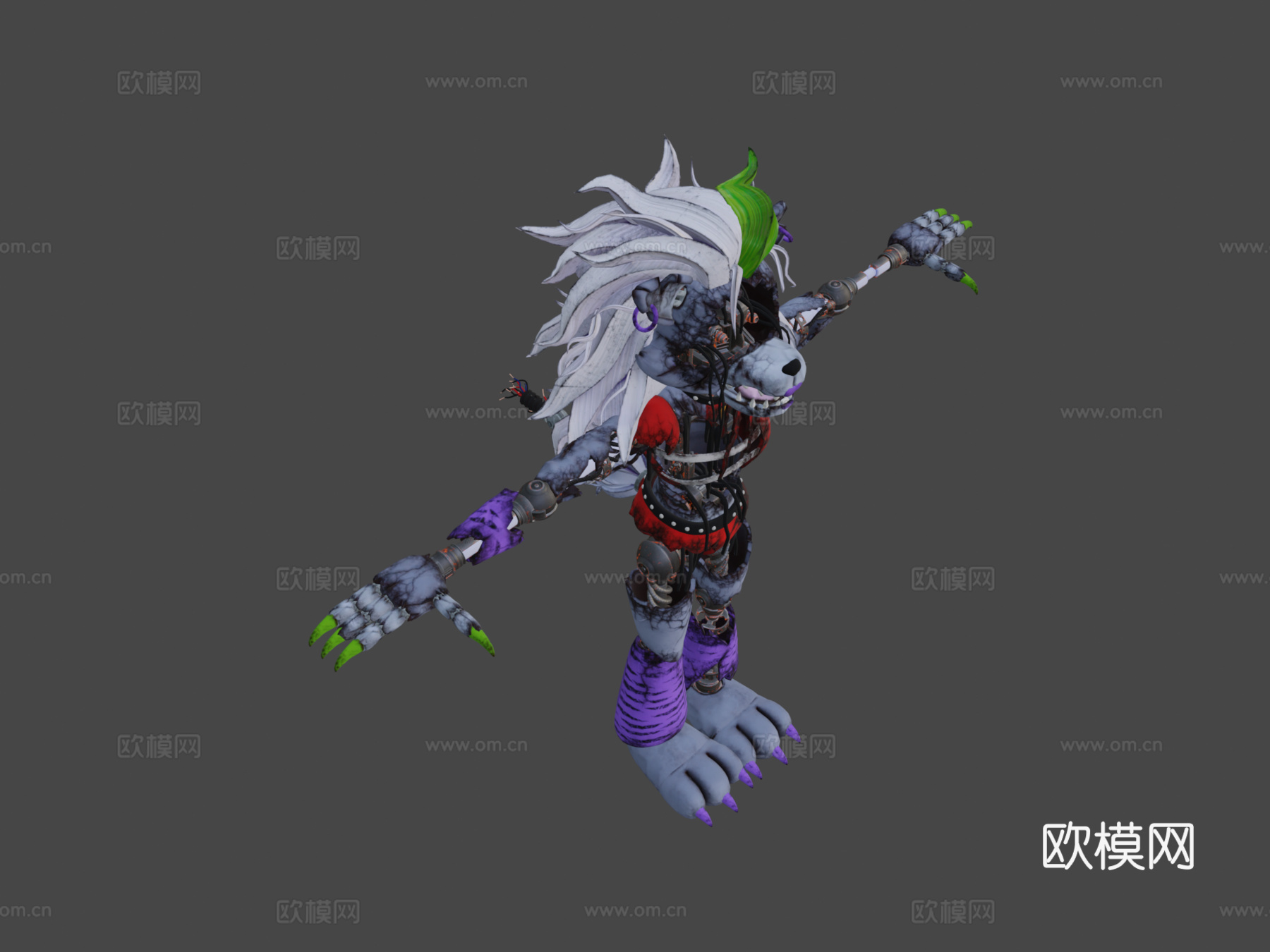 破碎的罗克珊狼su模型