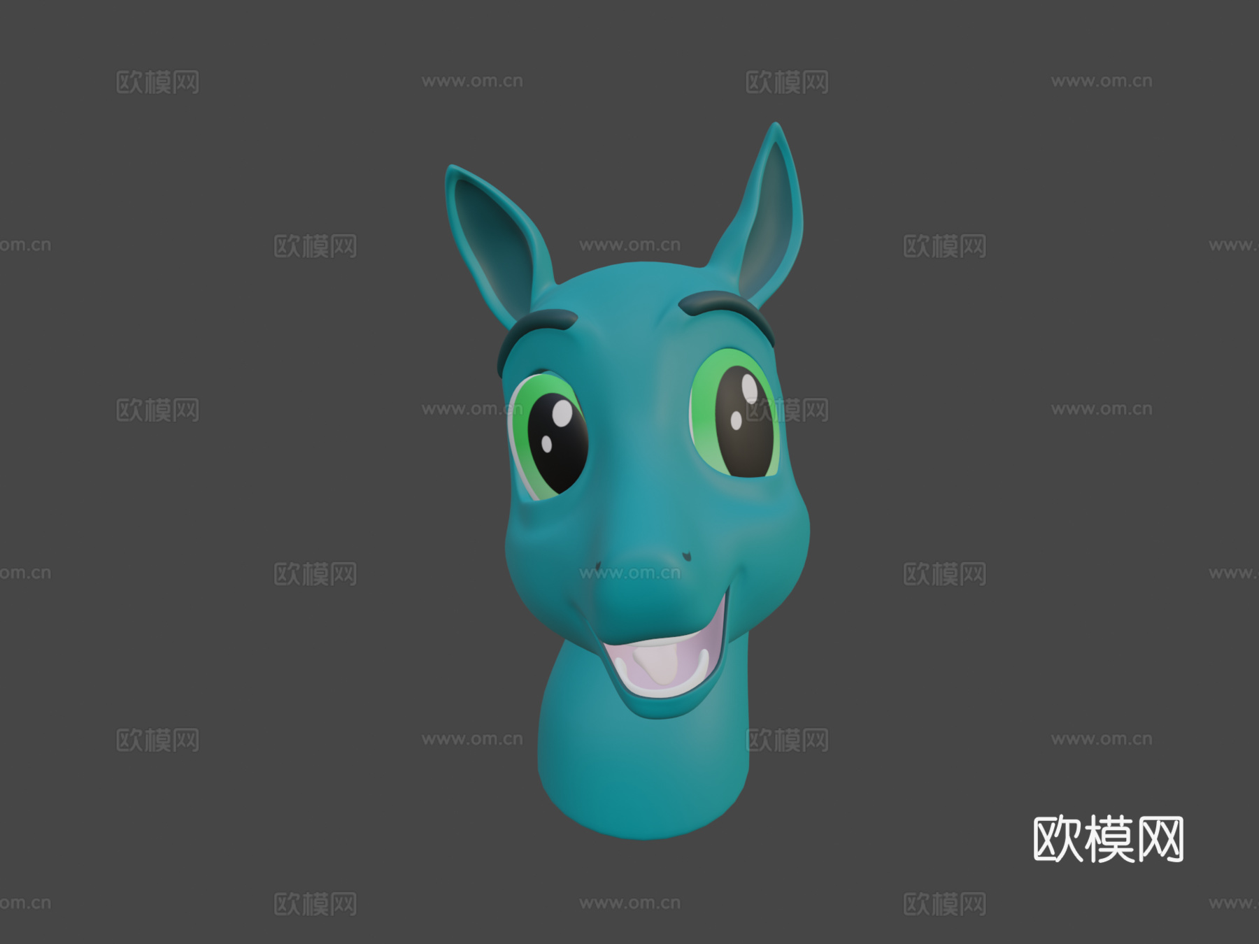 马角色半身像微笑su模型下载（渲染图8）